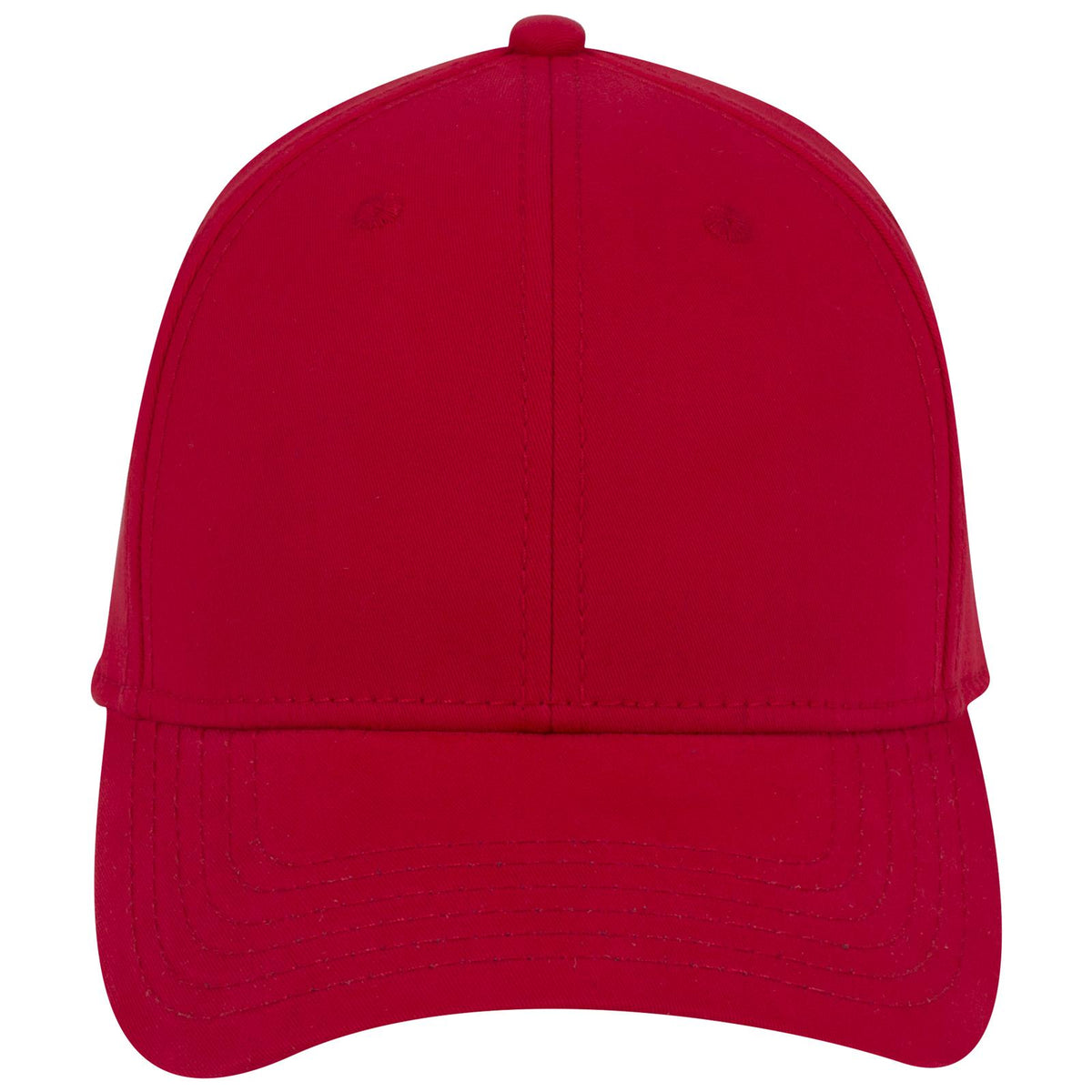 Front View of 002 - Red OTTO CAP 6 Panel Low Profile Baseball Cap