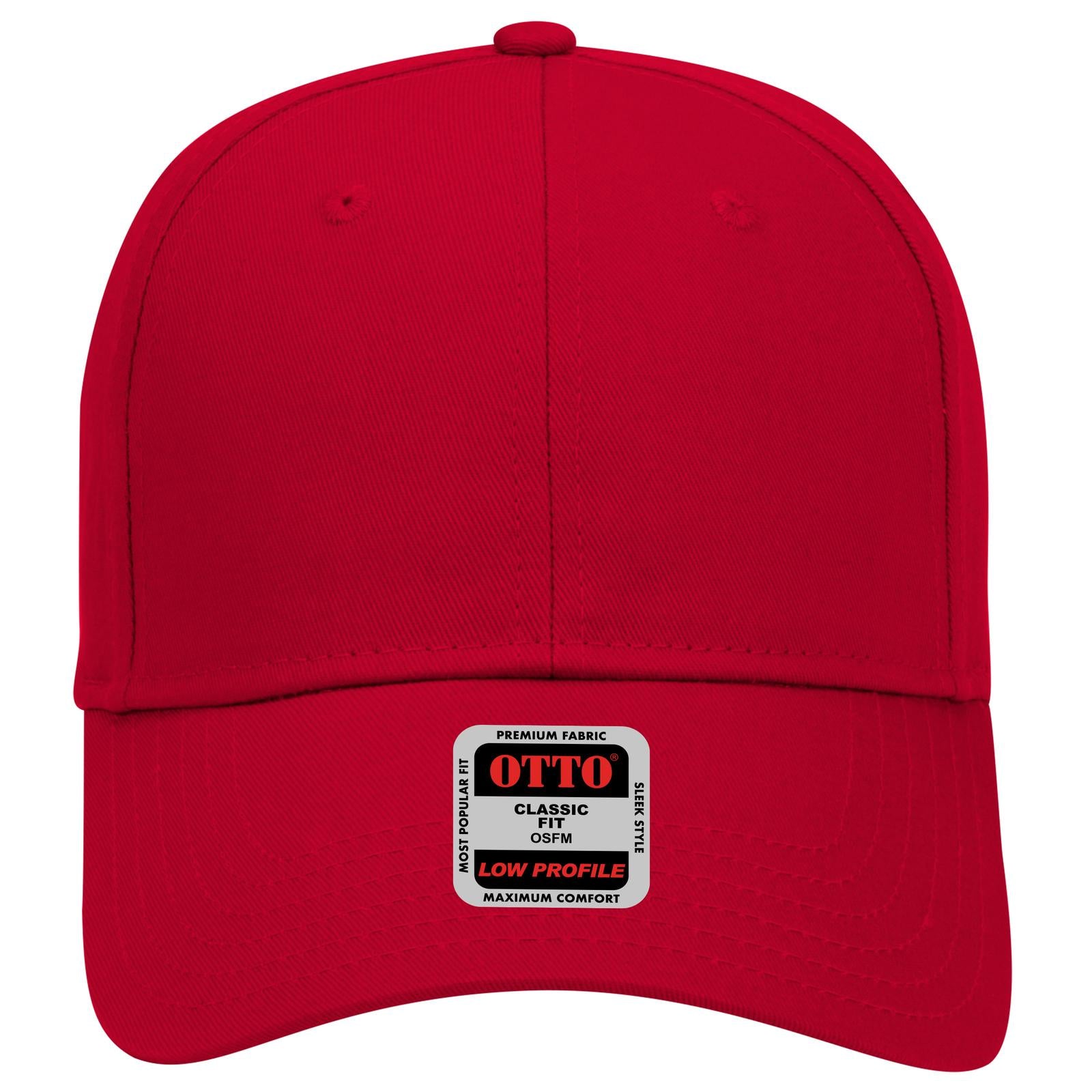 Right View of 002 - Red OTTO CAP 6 Panel Low Profile Baseball Cap