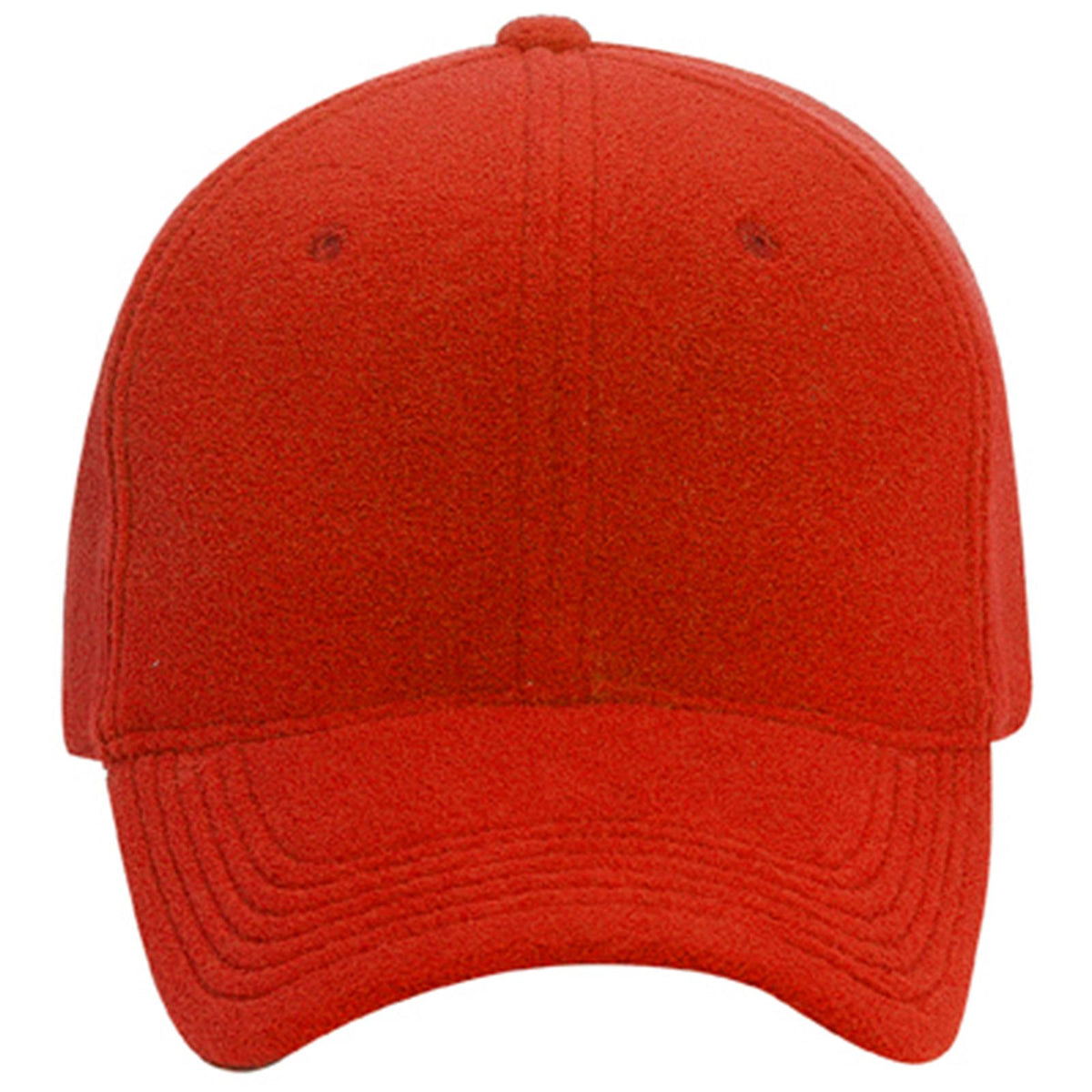 Front View of 002 - Red OTTO CAP 6 Panel Low Profile Baseball Cap