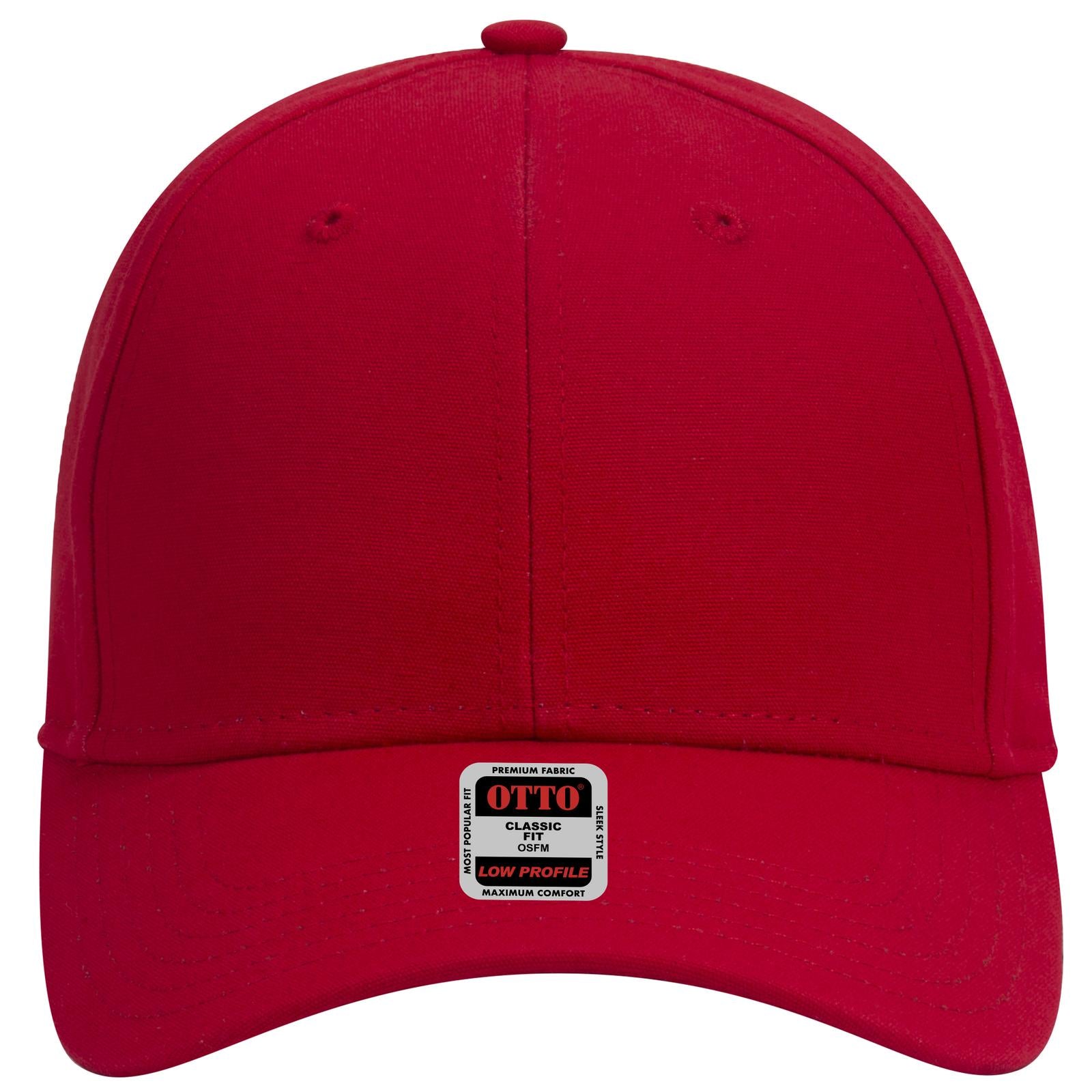 Right View of 002 - Red OTTO CAP 6 Panel Low Profile Baseball Cap