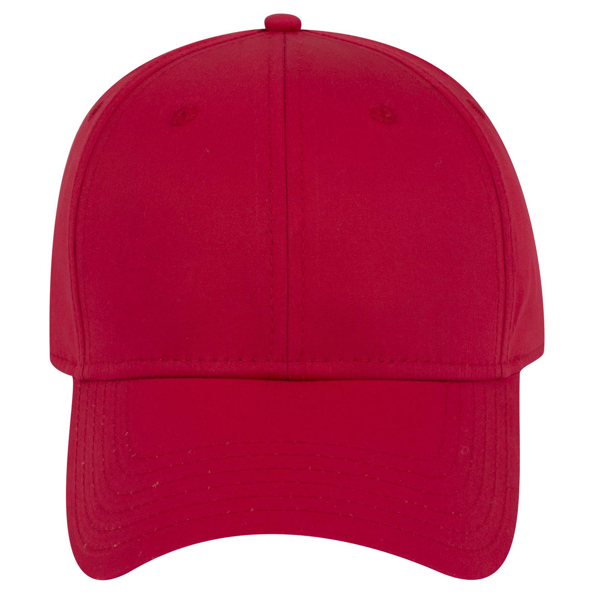 Front View of 002 - Red OTTO CAP 6 Panel Low Profile Baseball Cap