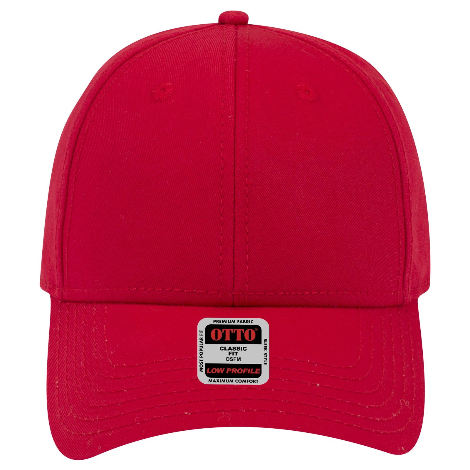 Right View of 002 - Red OTTO CAP 6 Panel Low Profile Baseball Cap