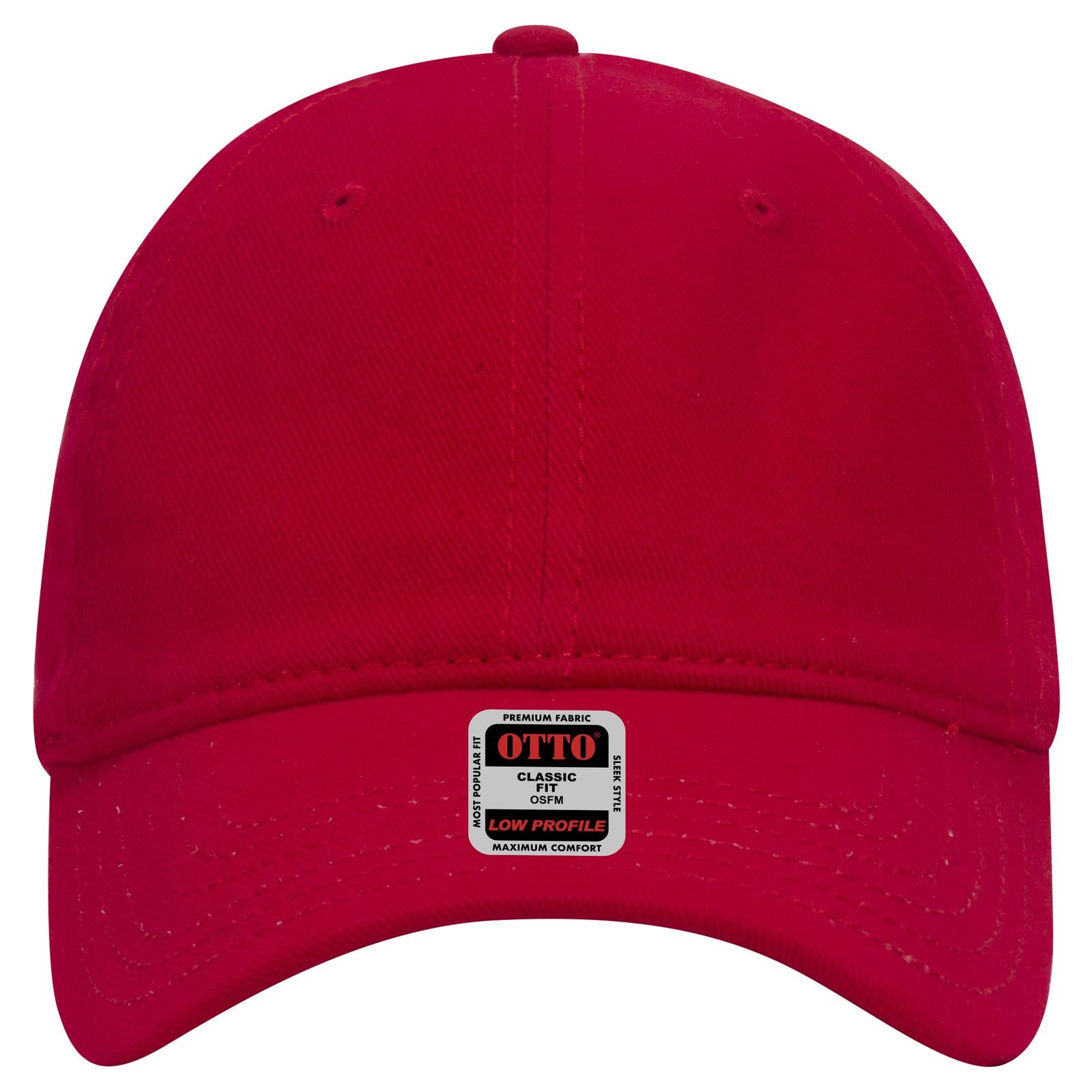 Right View of 002 - Red OTTO CAP 6 Panel Low Profile Baseball Cap