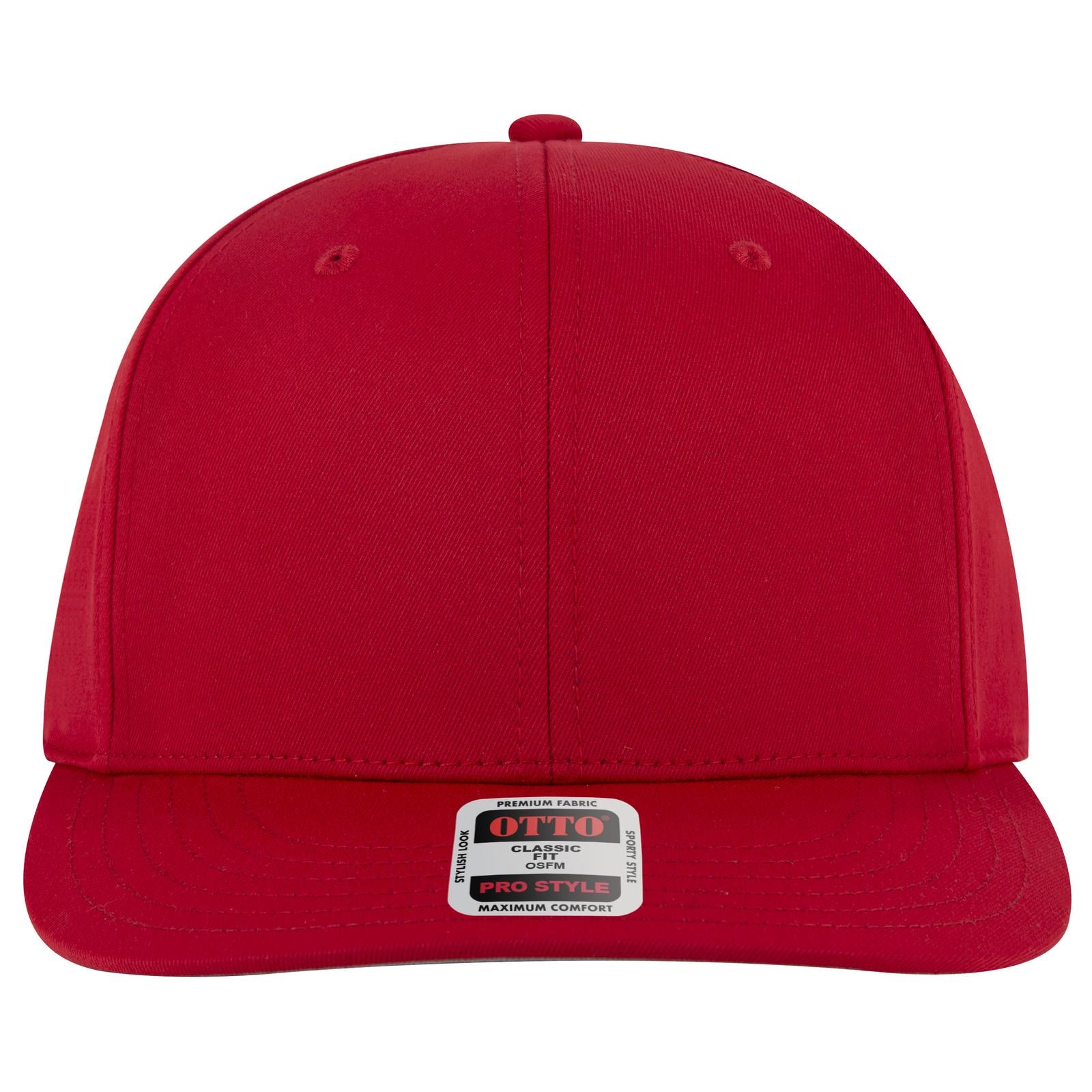 Right View of 002 - Red OTTO CAP 6 Panel Pro Style Baseball Cap