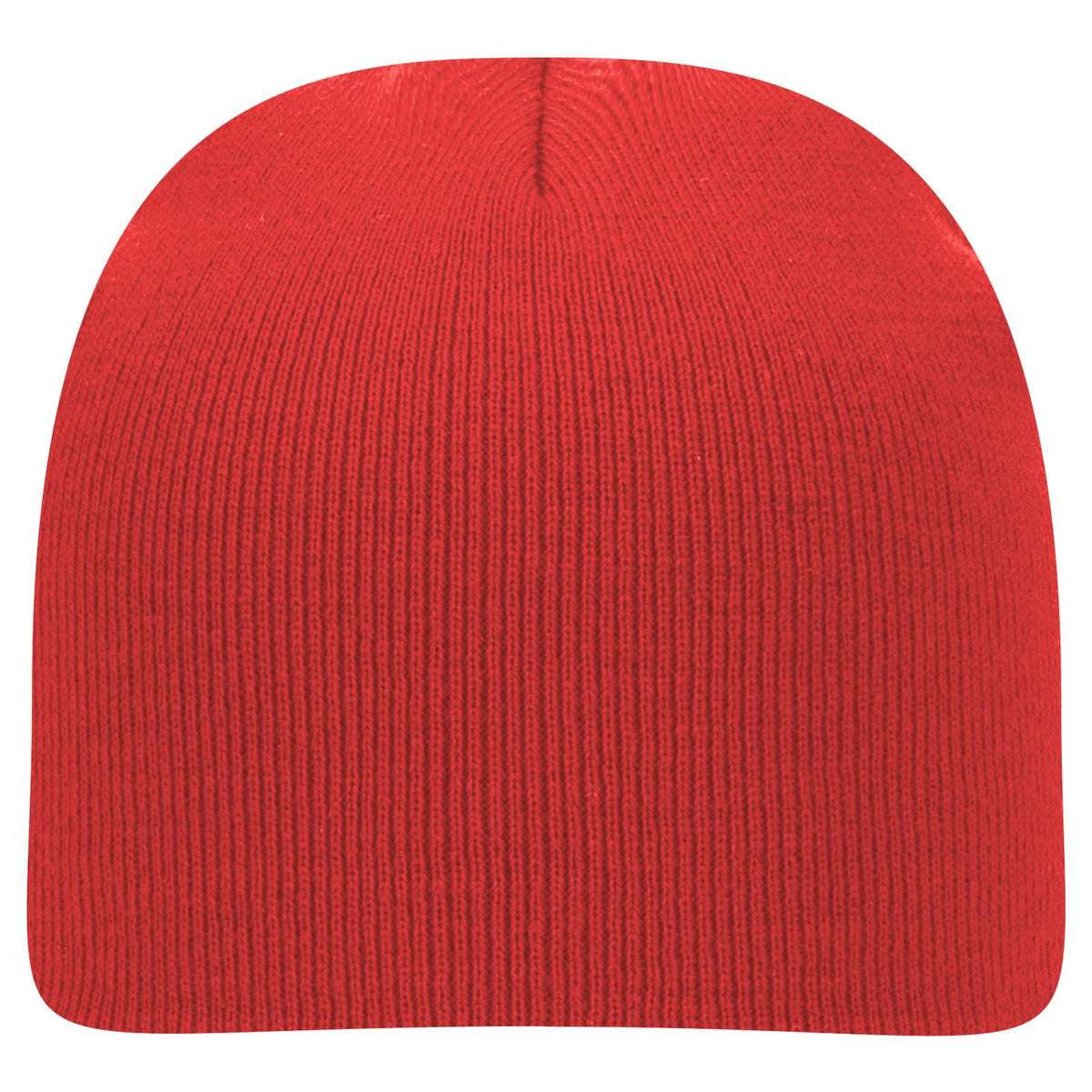 Front View of 002 - Red OTTO CAP 8" Classic Knit Beanie
