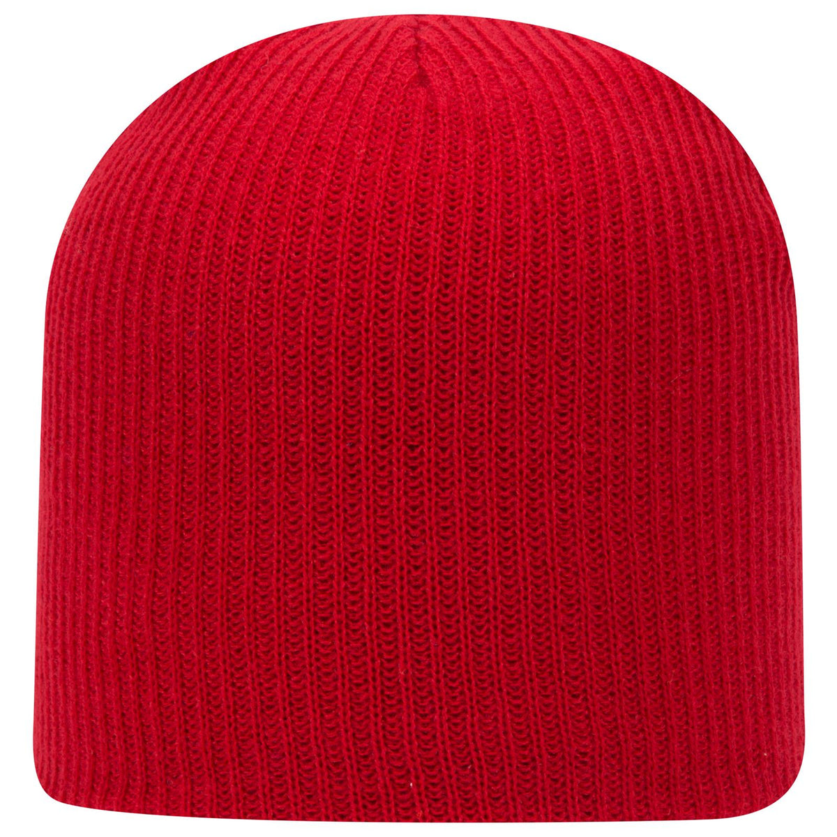 Front View of 002 - Red OTTO CAP 9 1/2" Premium Rib Knit Beanie