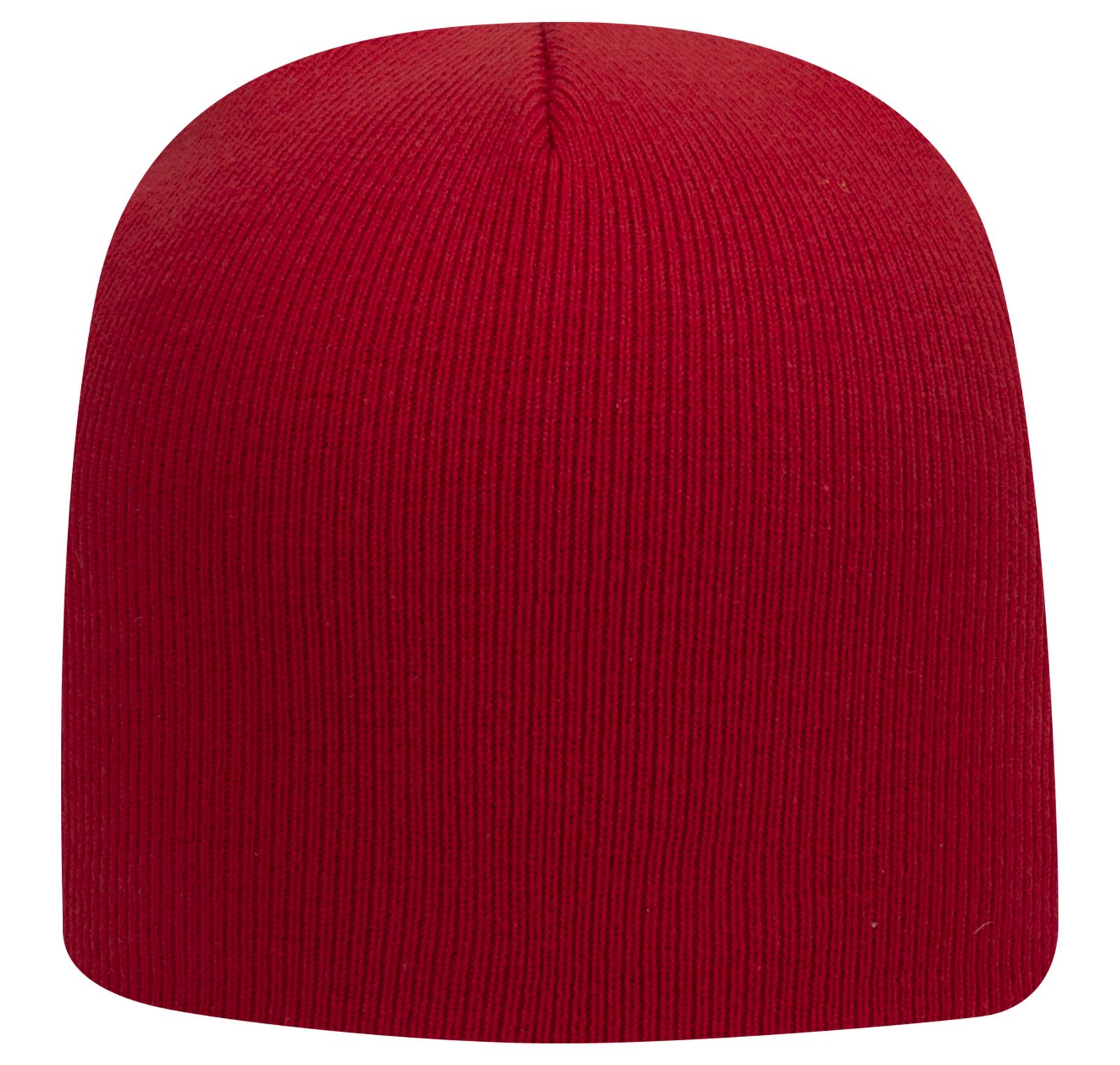 Front View of 002 - Red OTTO CAP 9" Classic Knit Beanie