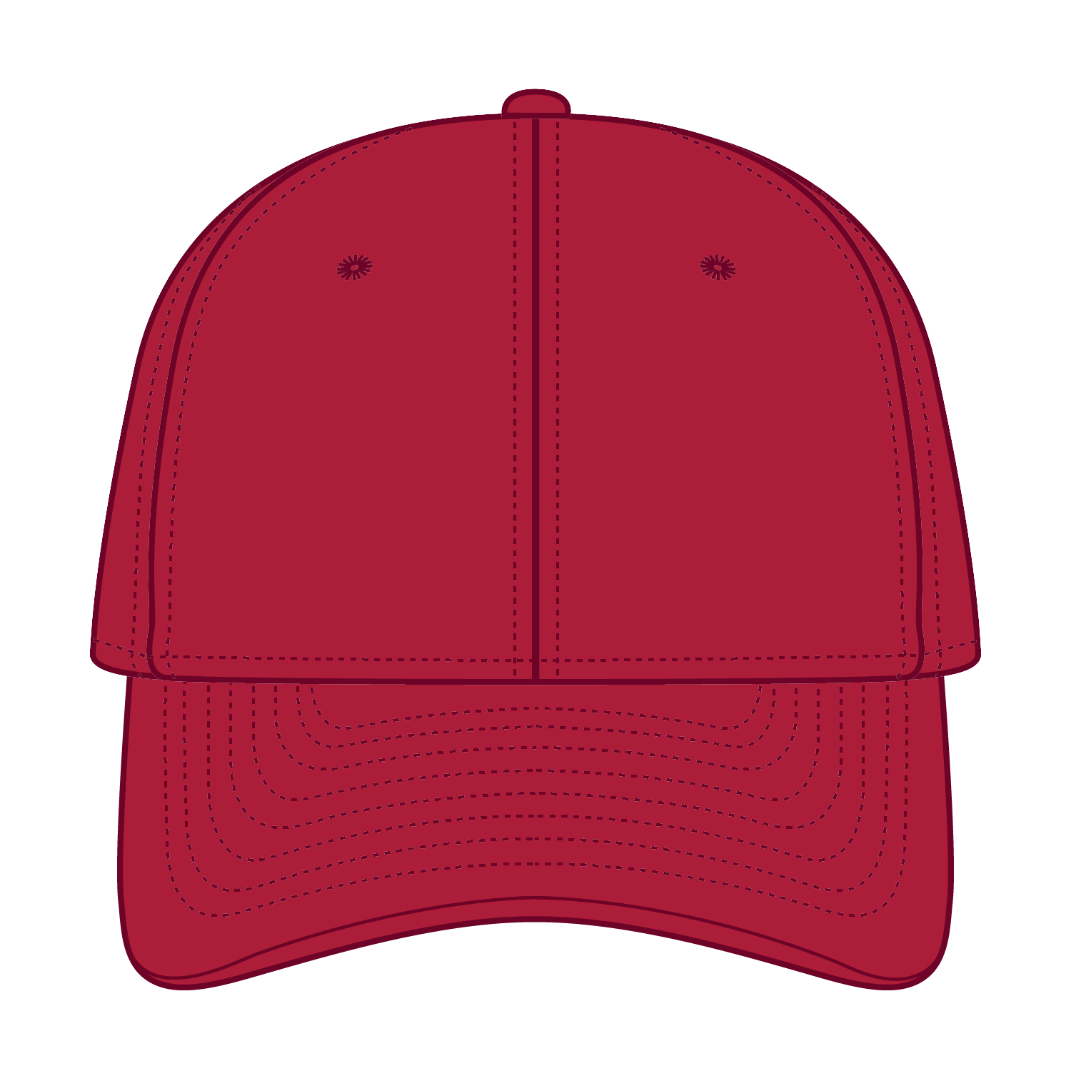 Front View of 002 - Red OTTO CAP "OTTO A-FLEX" Fitted 6 Panel Low Profile Baseball Cap