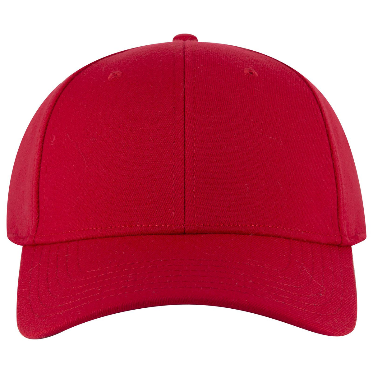 Front View of 002 - Red OTTO CAP "OTTO COMFY FIT" 6 Panel Low Profile Baseball Cap