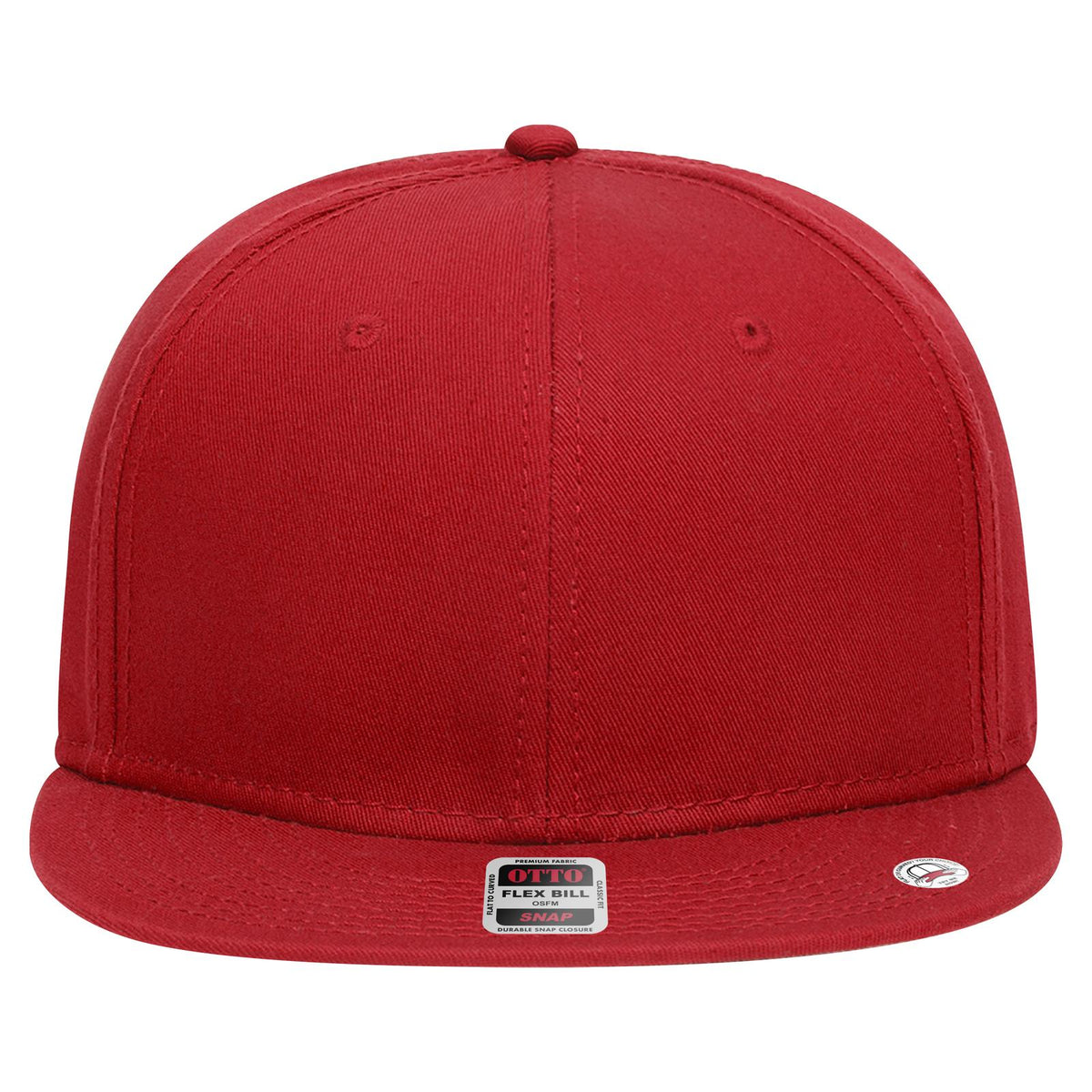 Front View of 002 - Red OTTO CAP “OTTO SNAP” 6 Panel Pro Style Snapback Hat