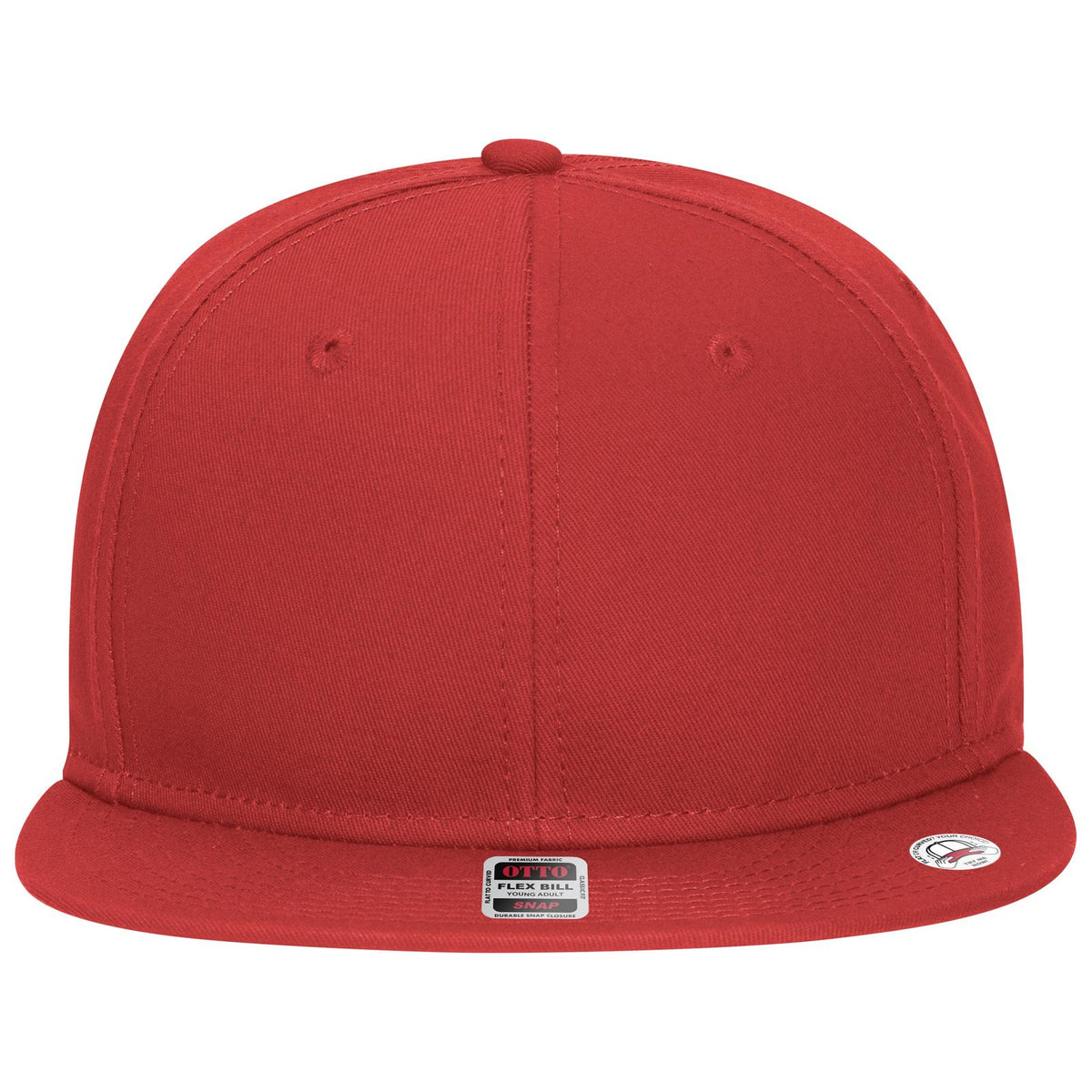 Front View of 002 - Red OTTO CAP “OTTO SNAP” 6 Panel Pro Style Snapback Hat