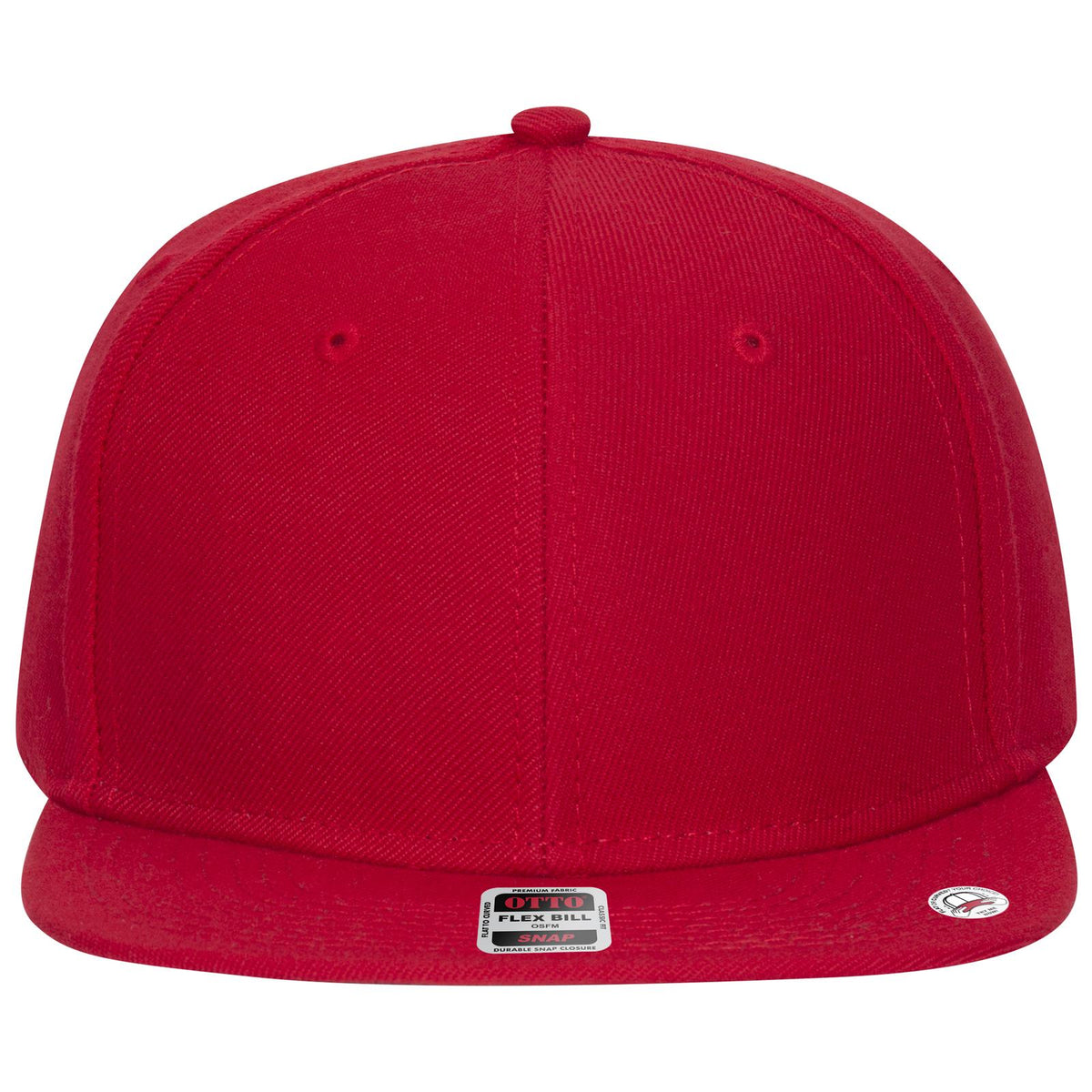 Front View of 002 - Red OTTO CAP "OTTO SNAP" 6 Panel Pro Style Snapback Hat