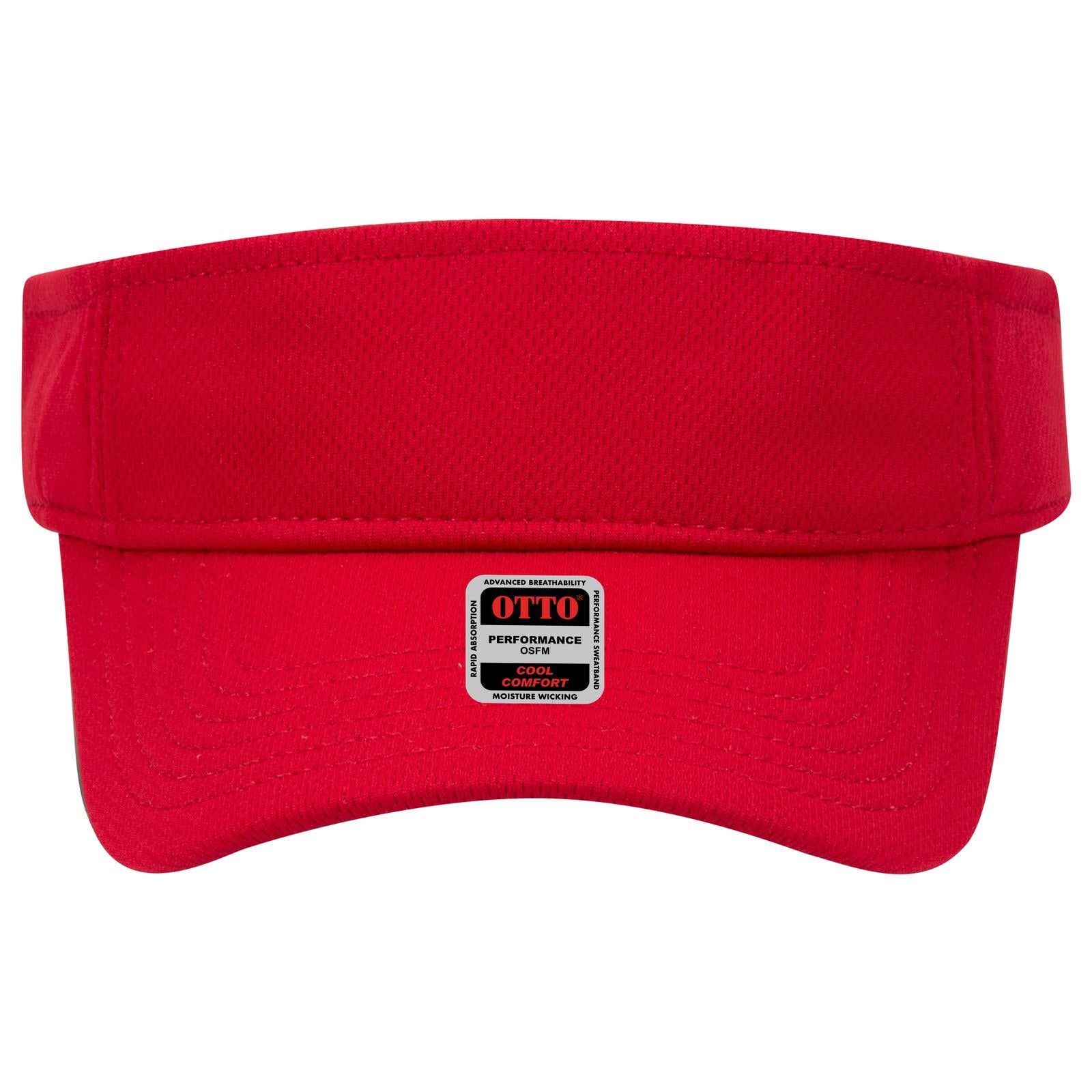 Front View of 002 - Red OTTO CAP Sun Visor