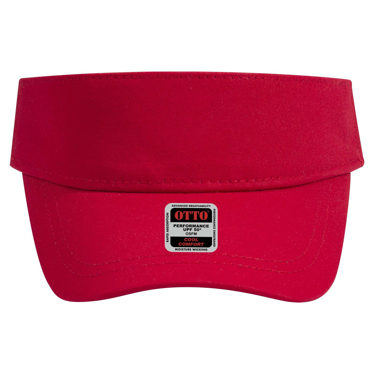 Front View of 002 - Red OTTO CAP UPF 50+ Sun Visor