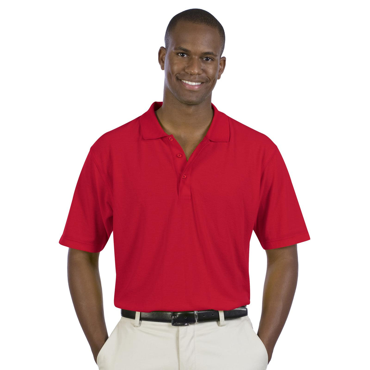 Front View of 002 - Red OTTO Men's Comfortable Sport Shirt