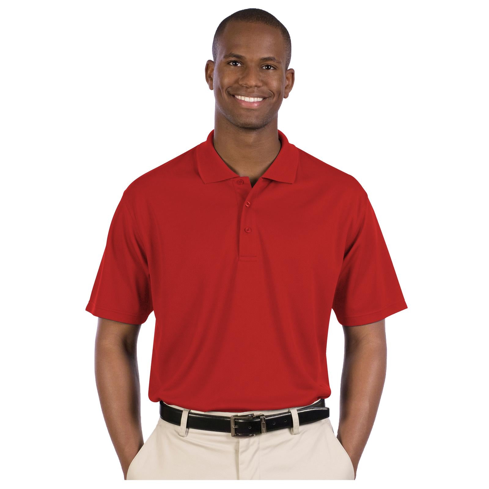 Front View of 002 - Red OTTO Men's Performance Sport Shirt
