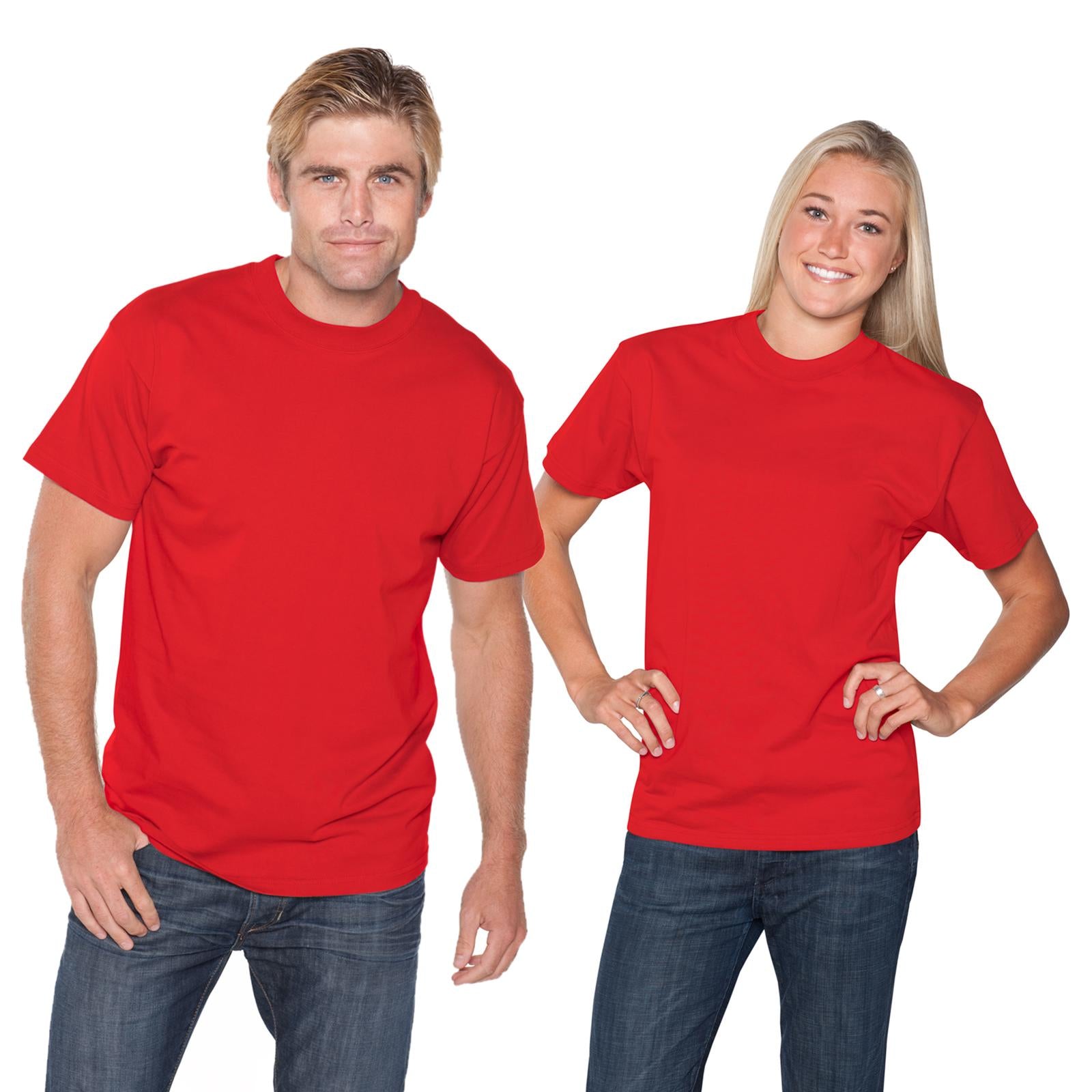 Front View of 002 - Red OTTO Unisex Heavyweight Comfy Tee T-Shirt