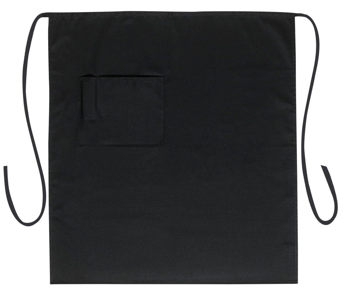 Front View of 003 - Black OTTO 1 Pocket Full Length Bistro Apron