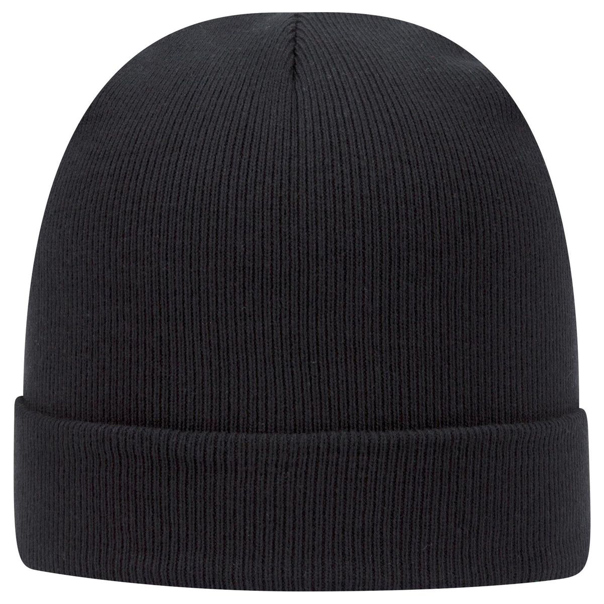 Front View of 003 - Black OTTO CAP 12" Classic Knit Beanie w/ Cuff