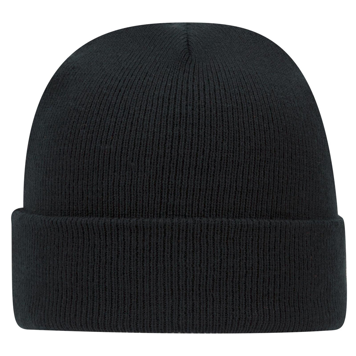 Front View of 003 - Black OTTO CAP 12" Classic Knit Beanie w/ Cuff