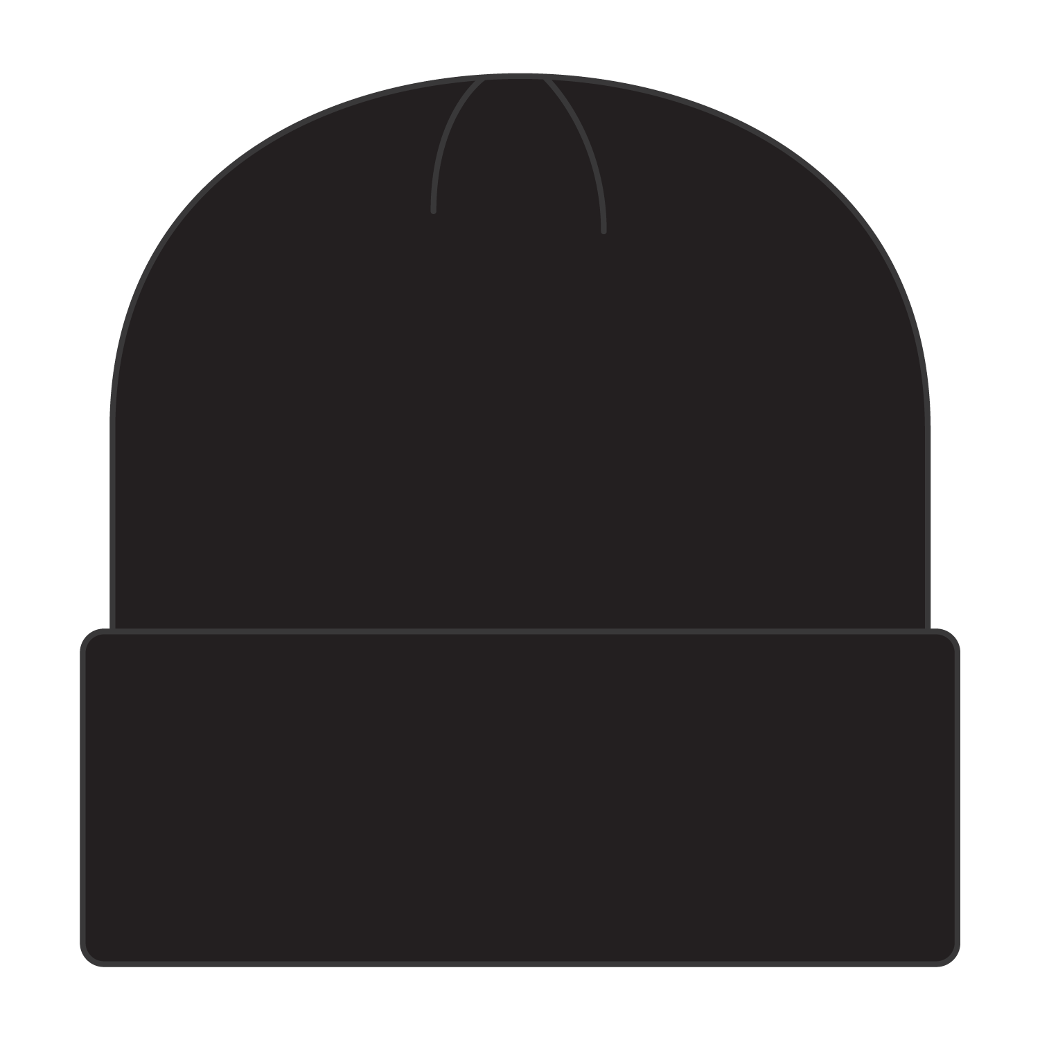 Front View of 003 - Black OTTO CAP 12" Classic Knit Beanie w/ Cuff