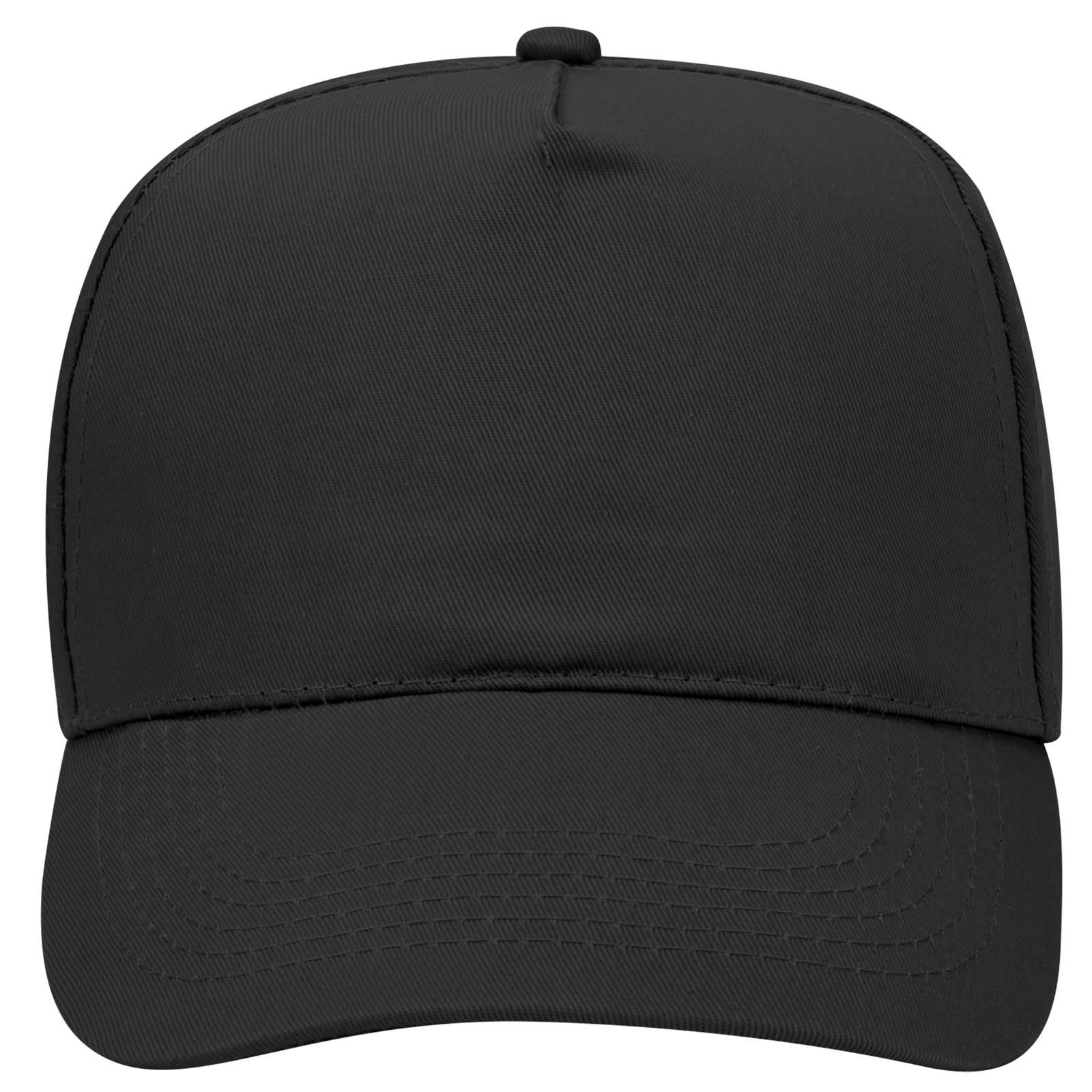 Right View of 003 - Black OTTO CAP 5 Panel Mid Profile Baseball Cap