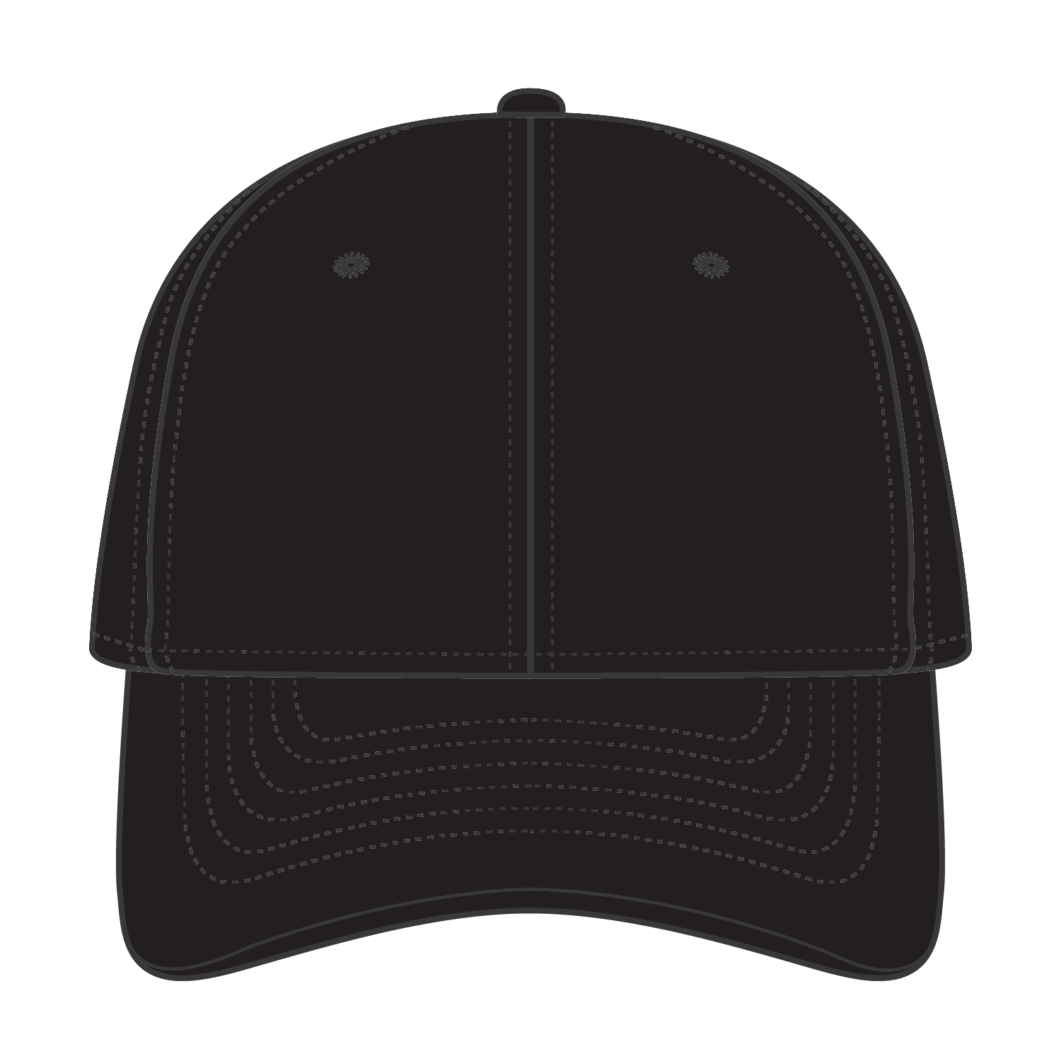 Front View of 003 - Black OTTO CAP 6 Panel Low Profile Baseball Cap