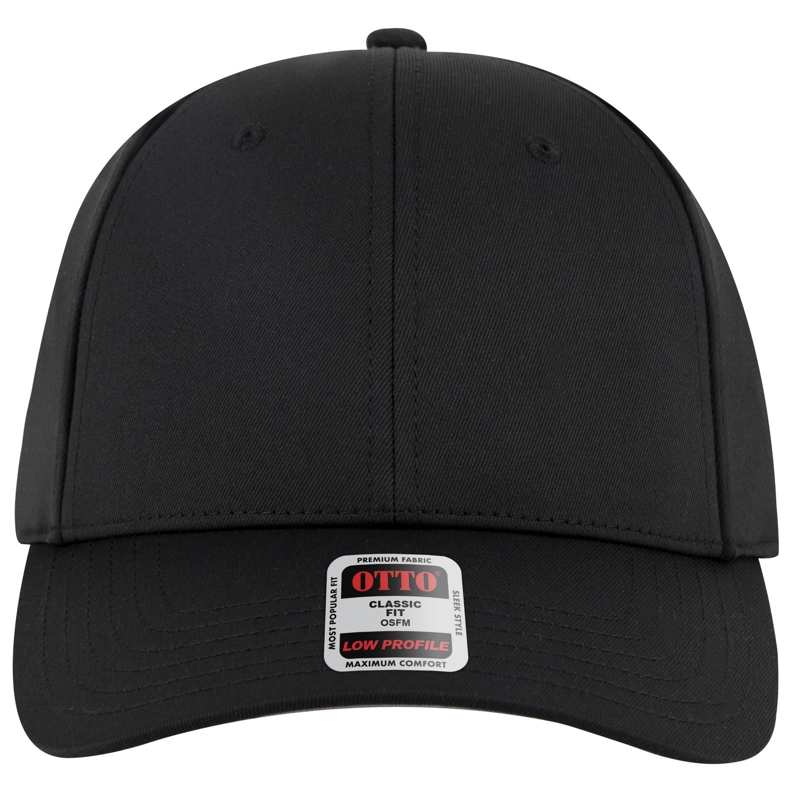 Right View of 003 - Black OTTO CAP 6 Panel Low Profile Baseball Cap