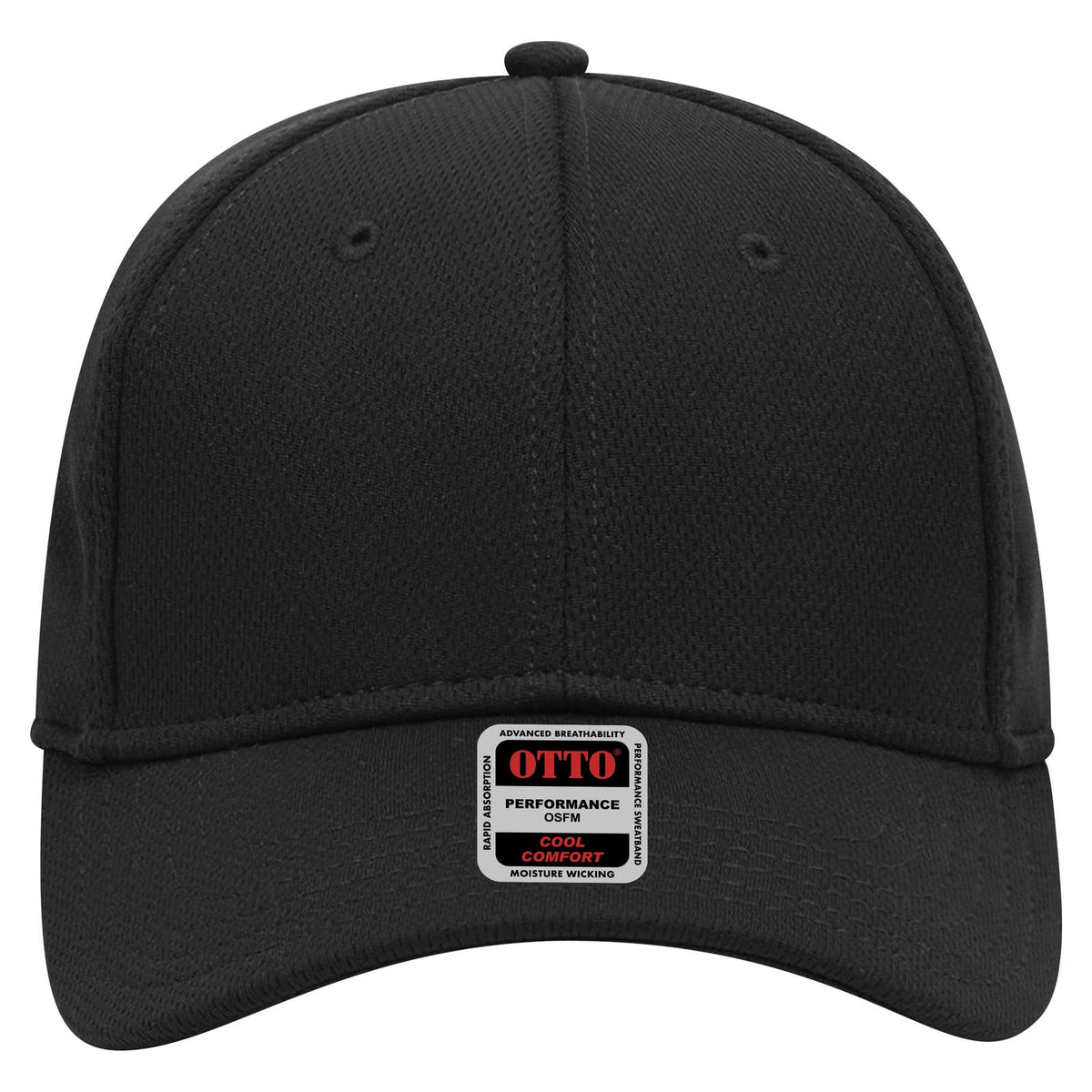 Front View of 003 - Black OTTO CAP 6 Panel Low Profile Baseball Cap