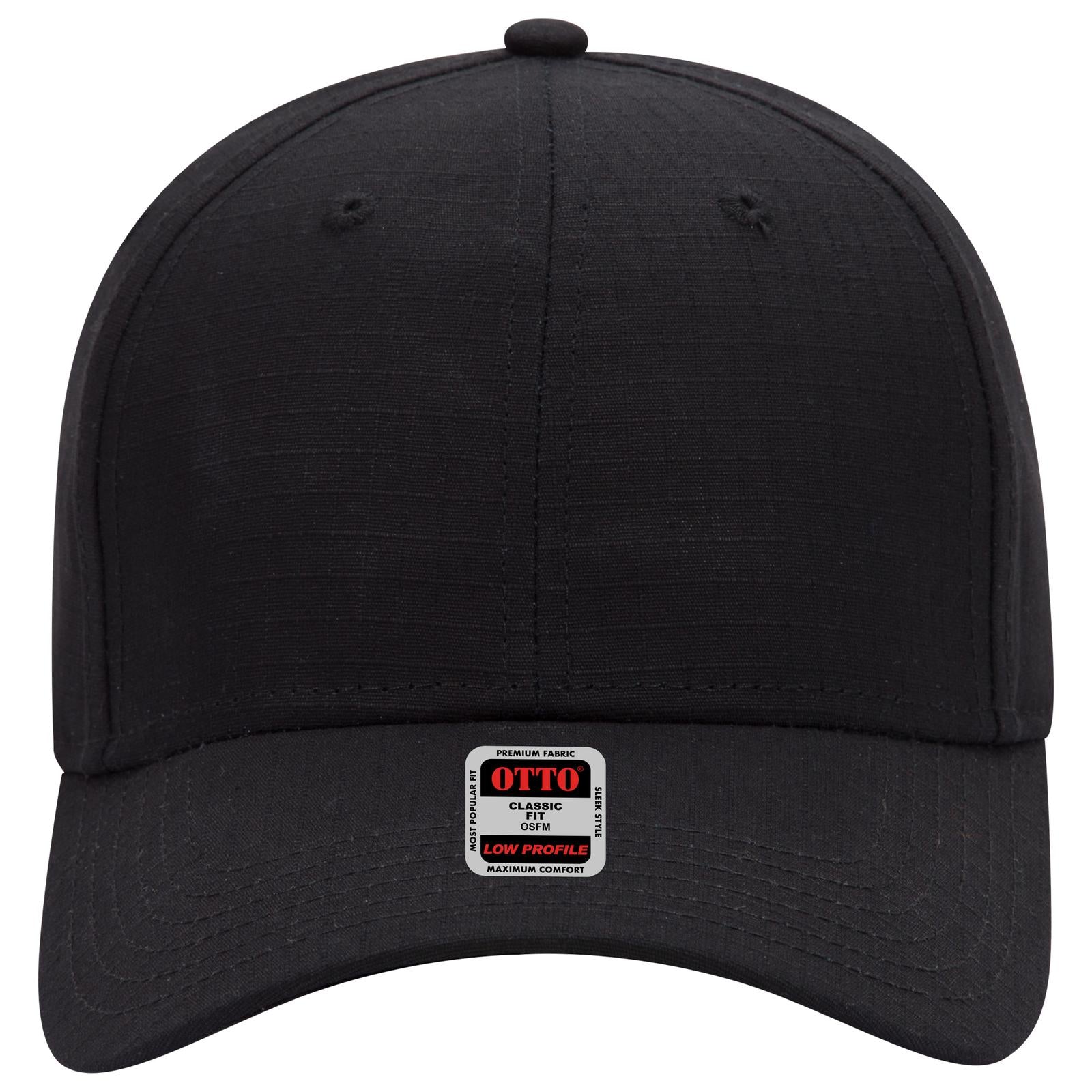 Right View of 003 - Black OTTO CAP 6 Panel Low Profile Baseball Cap