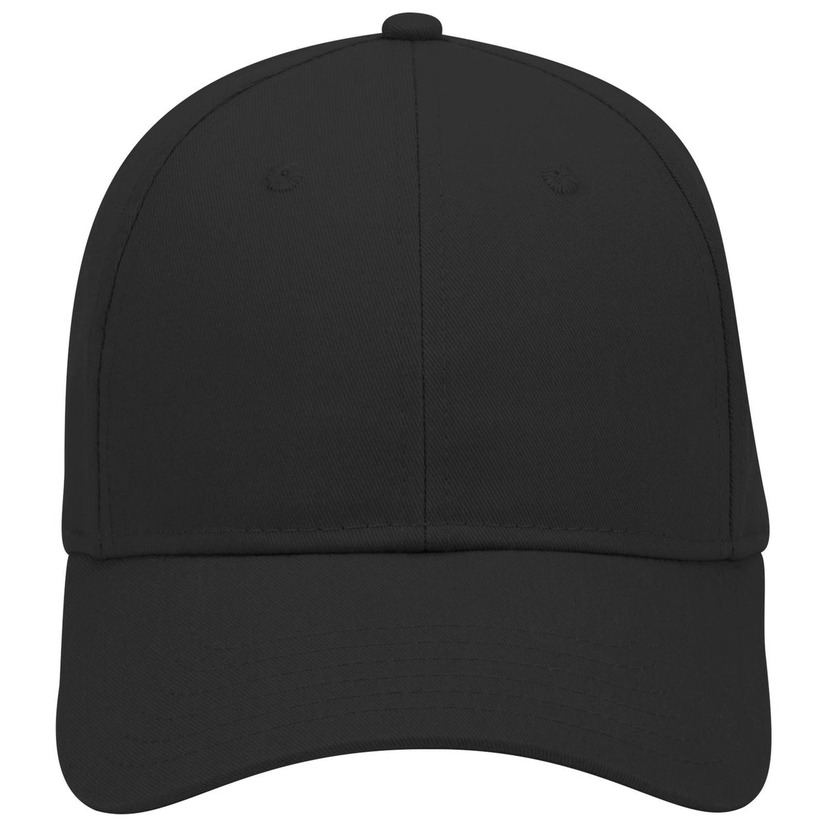 Front View of 003 - Black OTTO CAP 6 Panel Low Profile Baseball Cap