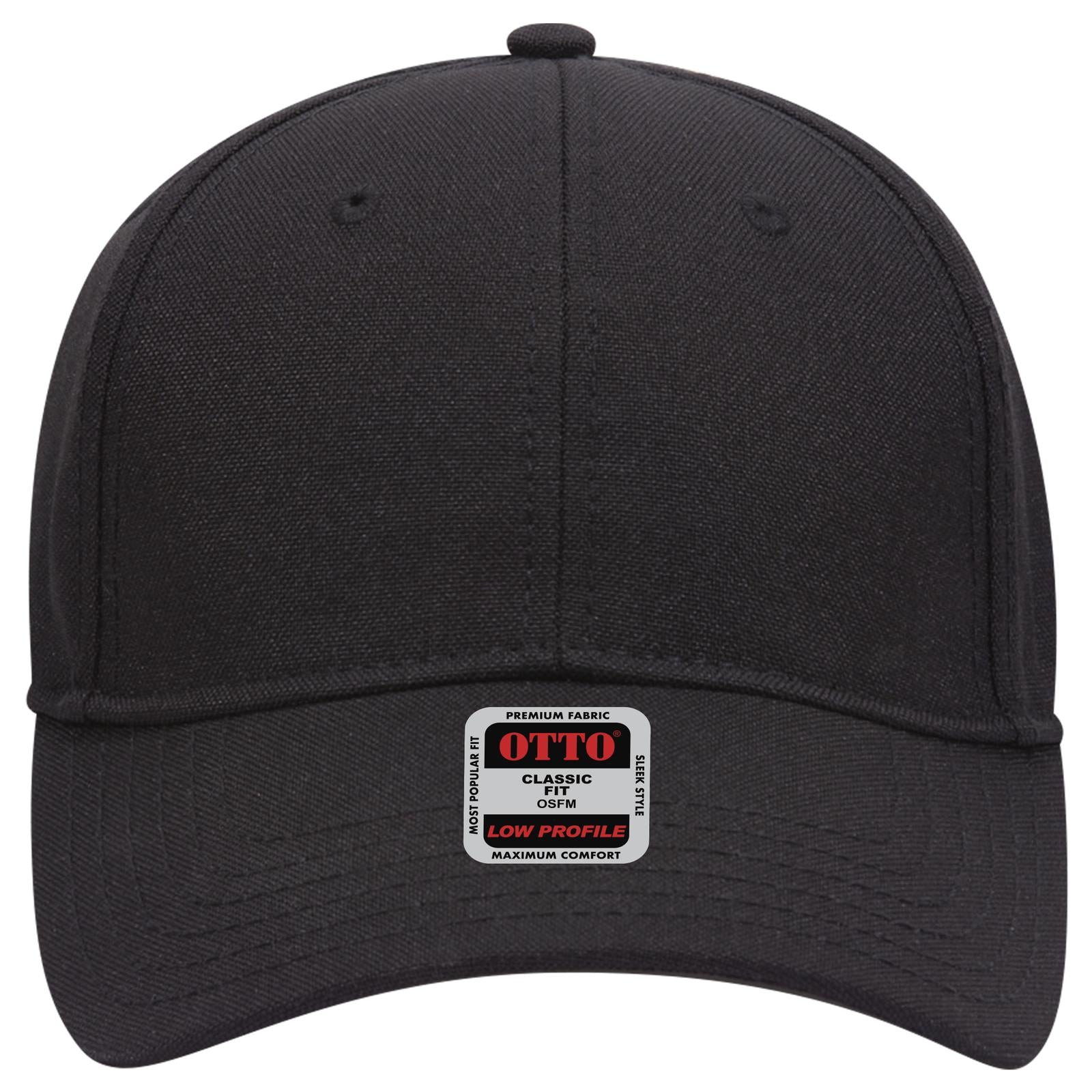 Right View of 003 - Black OTTO CAP 6 Panel Low Profile Baseball Cap