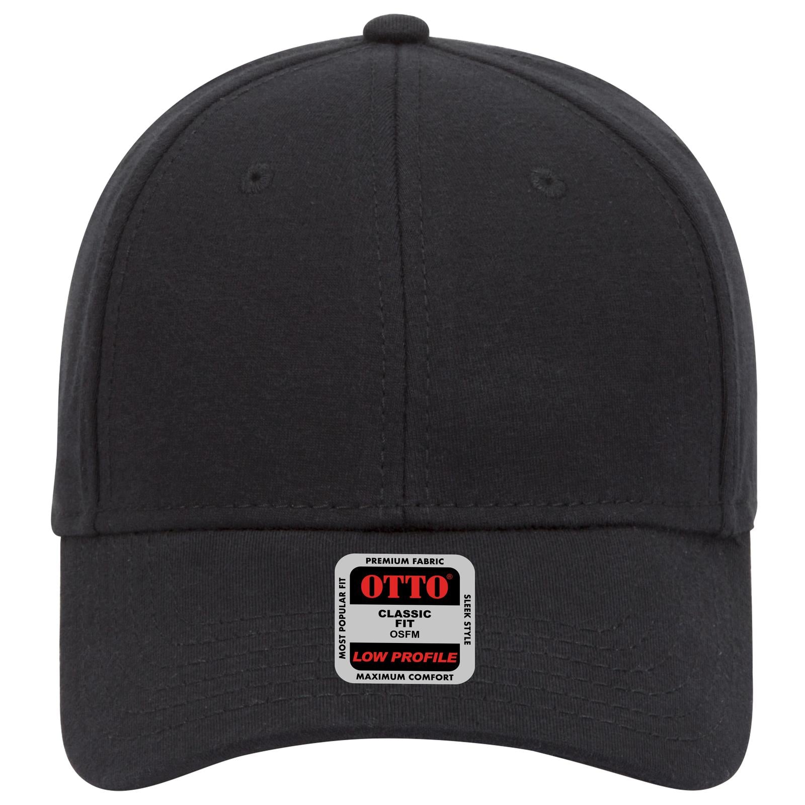 Right View of 003 - Black OTTO CAP 6 Panel Low Profile Baseball Cap