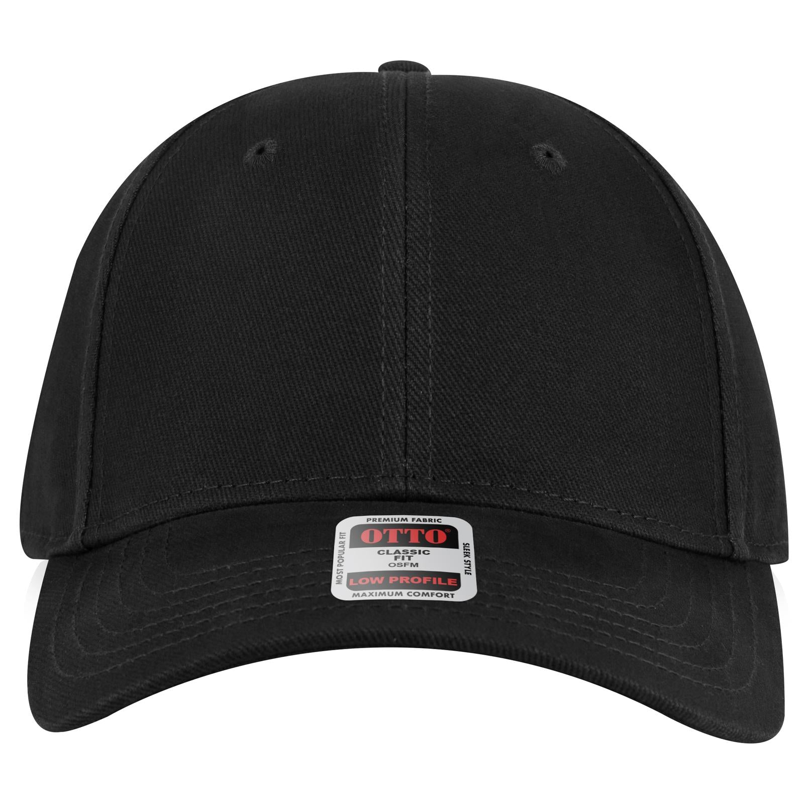 Right View of 003 - Black OTTO CAP 6 Panel Low Profile Baseball Cap