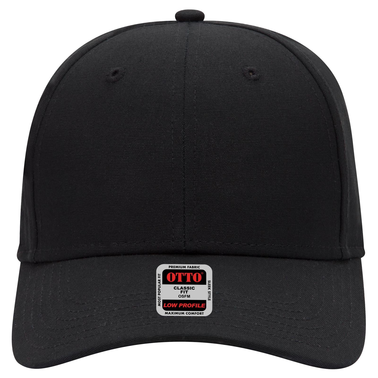 Right View of 003 - Black OTTO CAP 6 Panel Low Profile Baseball Cap