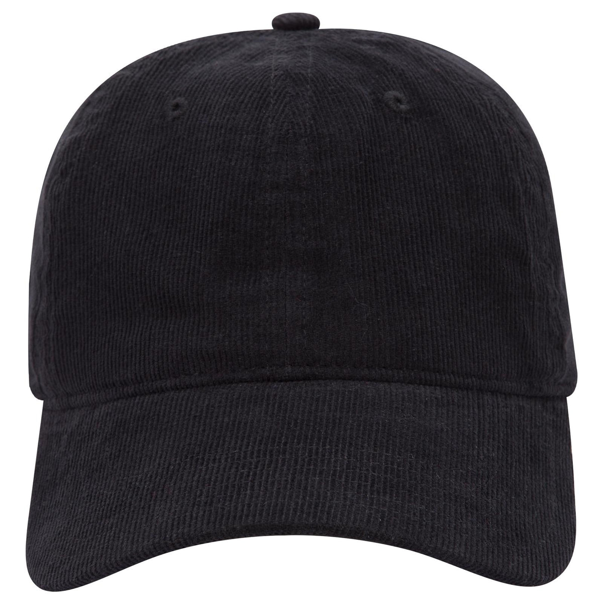 Front View of 003 - Black OTTO CAP 6 Panel Low Profile Baseball Cap