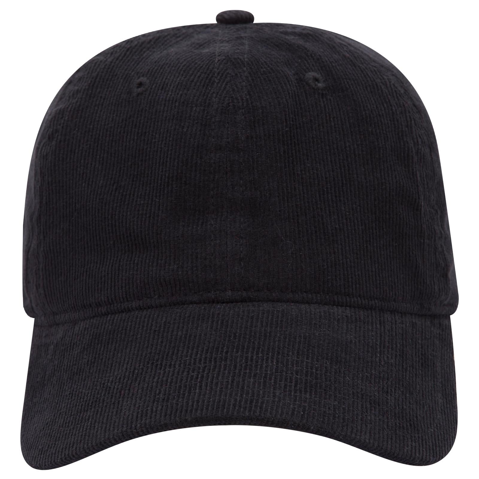 Front View of 003 - Black OTTO CAP 6 Panel Low Profile Baseball Cap