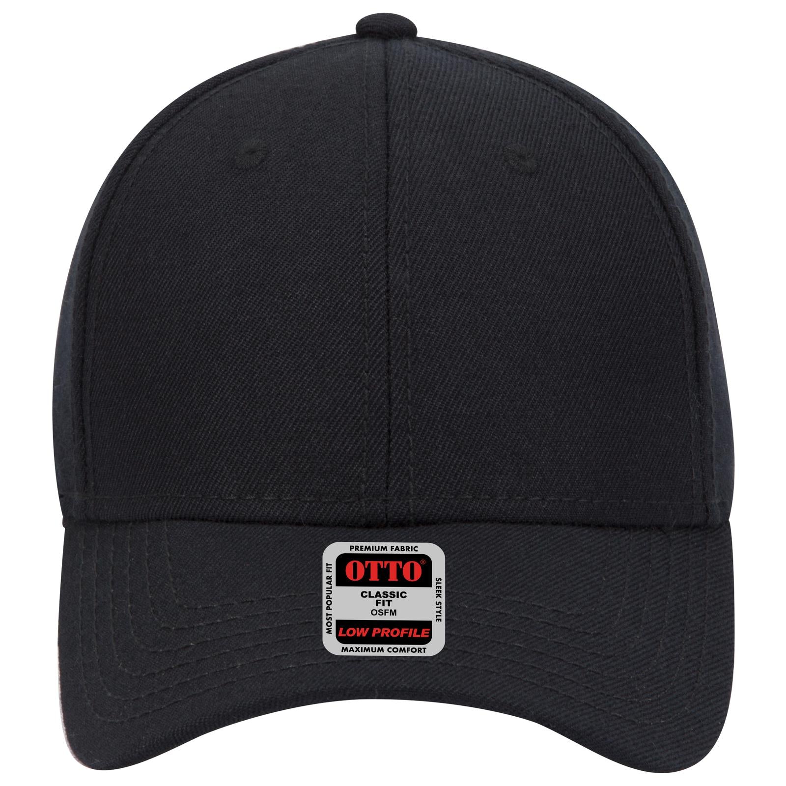 Right View of 003 - Black OTTO CAP 6 Panel Low Profile Baseball Cap