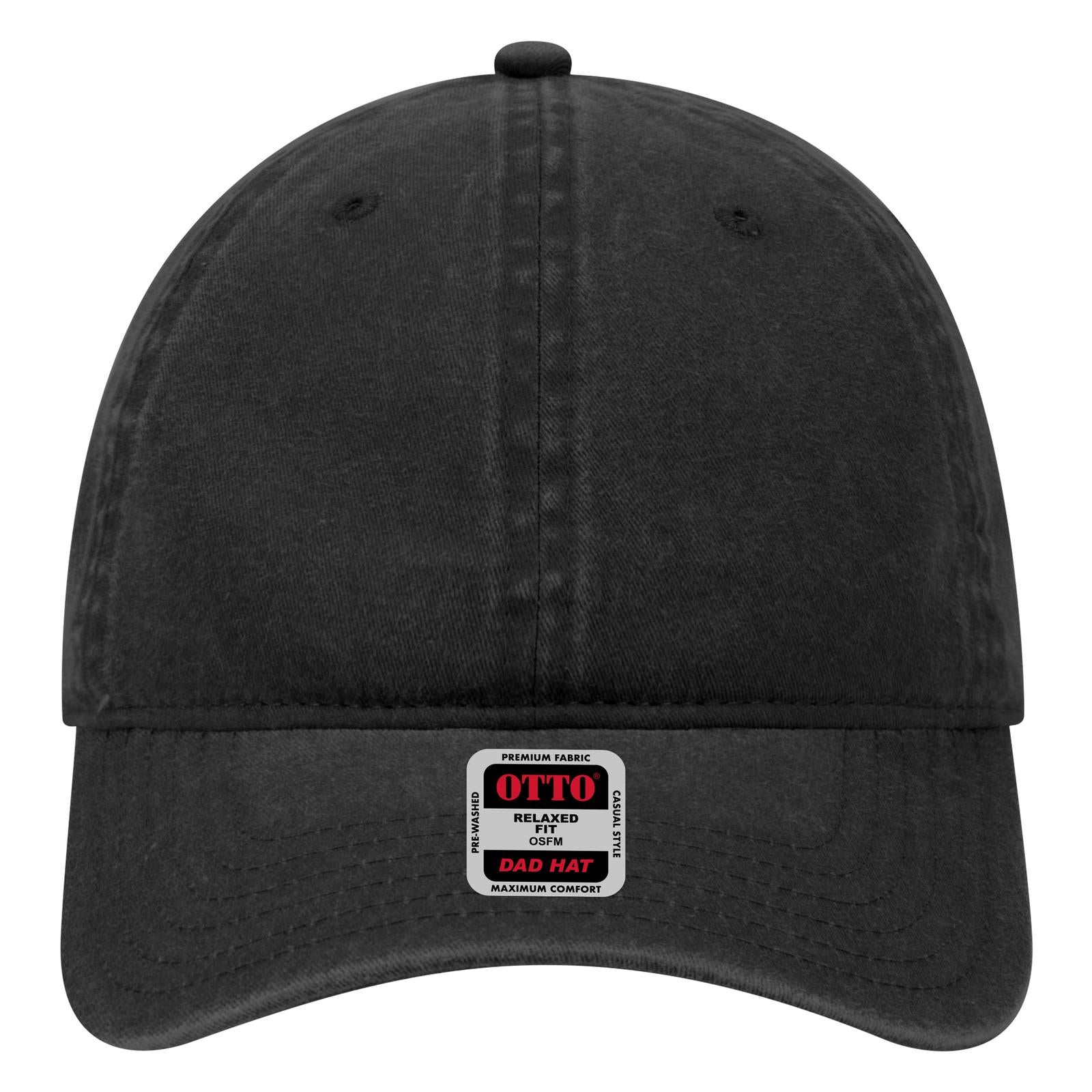 Right View of 003 - Black OTTO CAP 6 Panel Low Profile Dad Hat