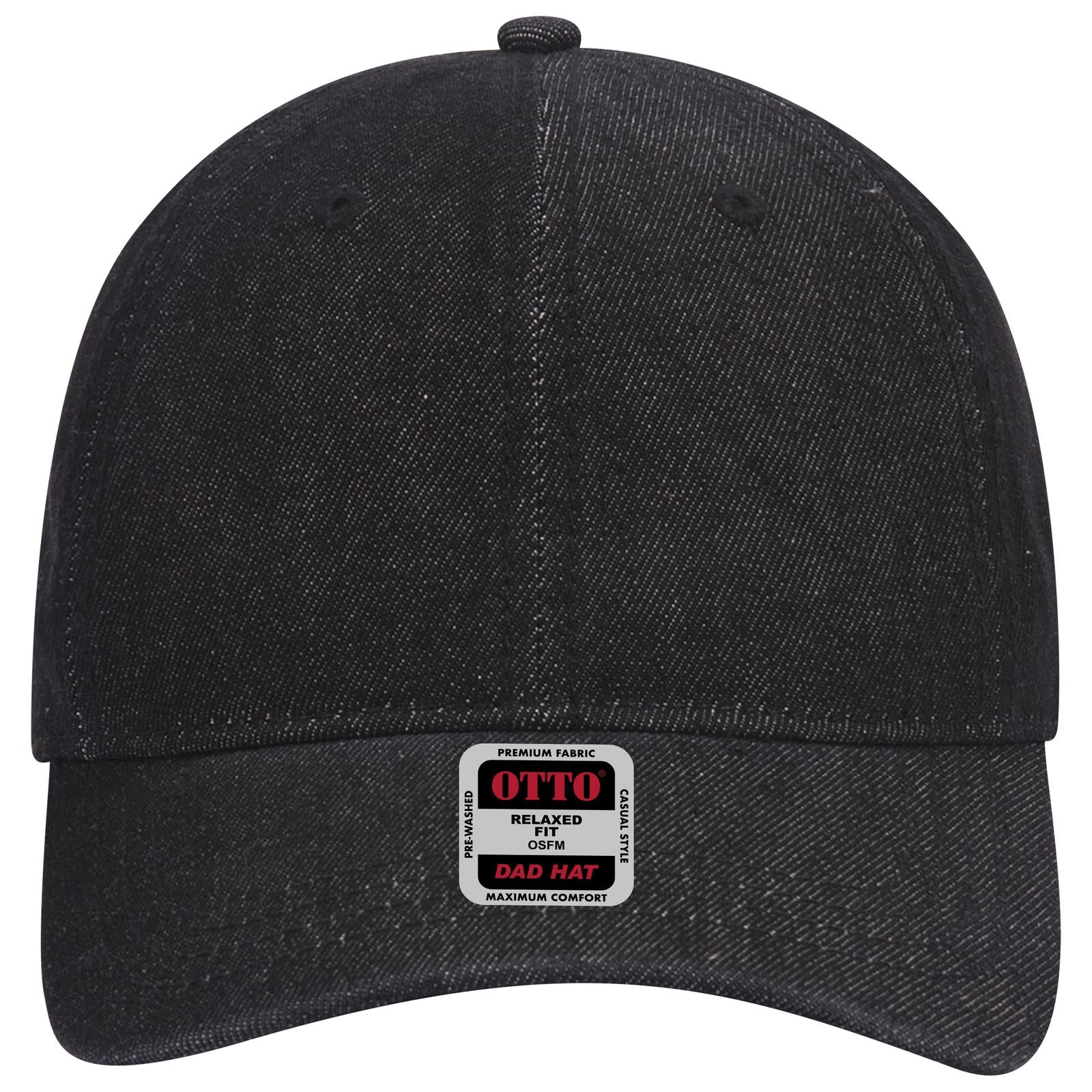 Right View of 003 - Black OTTO CAP 6 Panel Low Profile Dad Hat