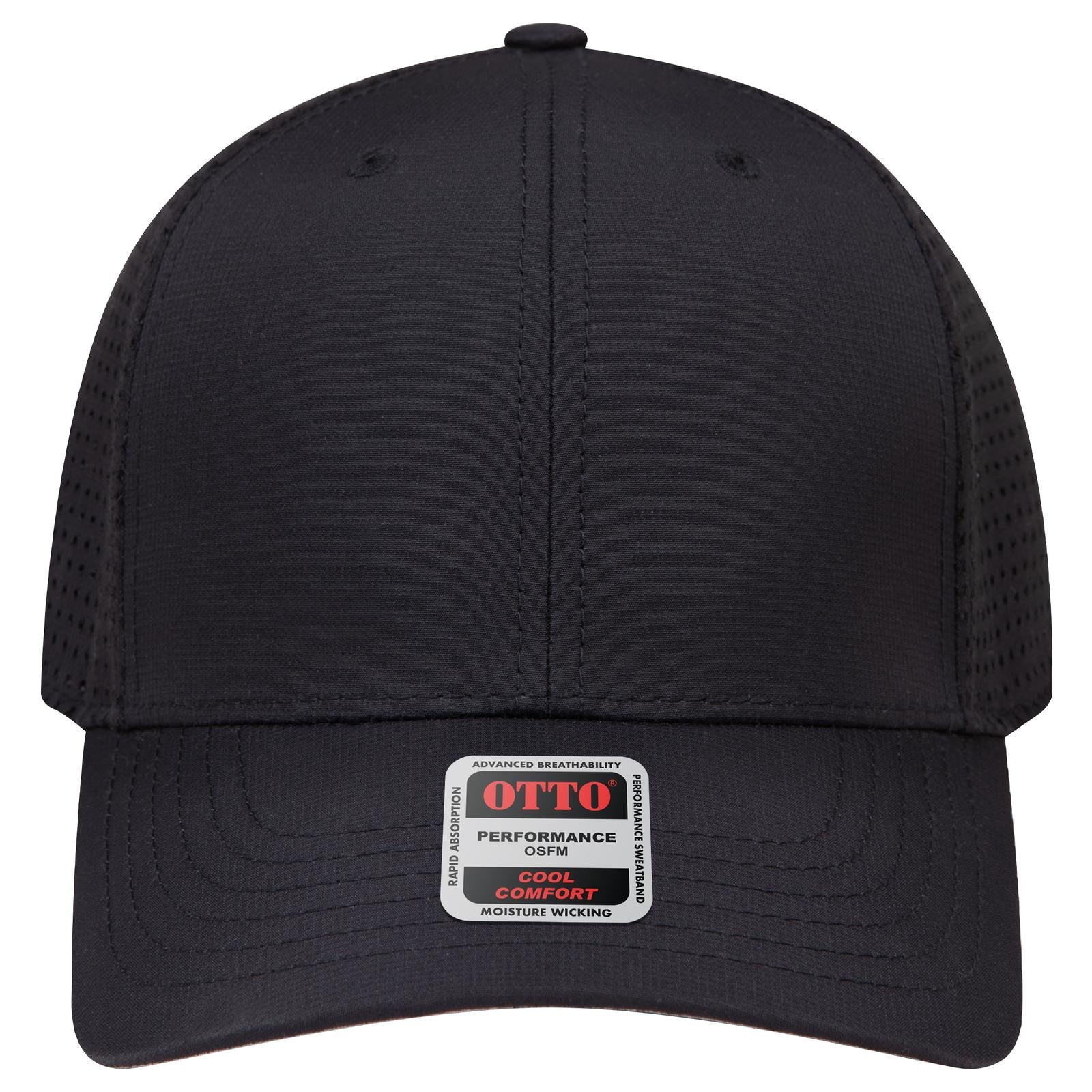 Right View of 003 - Black OTTO CAP 6 Panel Mid Profile Baseball Cap