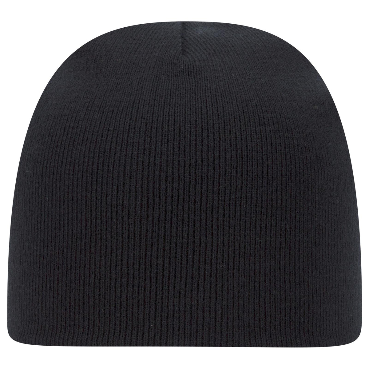 Front View of 003 - Black OTTO CAP 8" Classic Knit Beanie