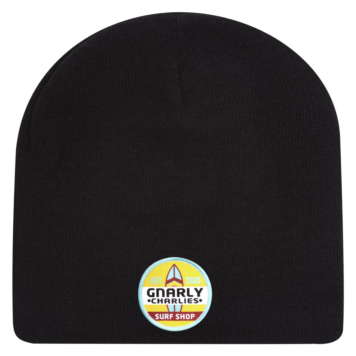 Front View of 003 - Black OTTO CAP 9" Classic Knit Beanie w/ Inside Fleece Lining