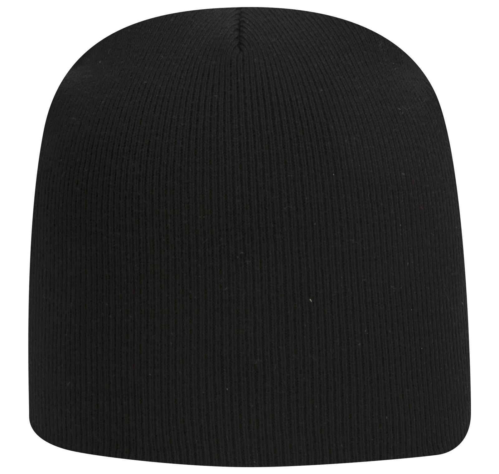 Front View of 003 - Black OTTO CAP 9" Classic Knit Beanie