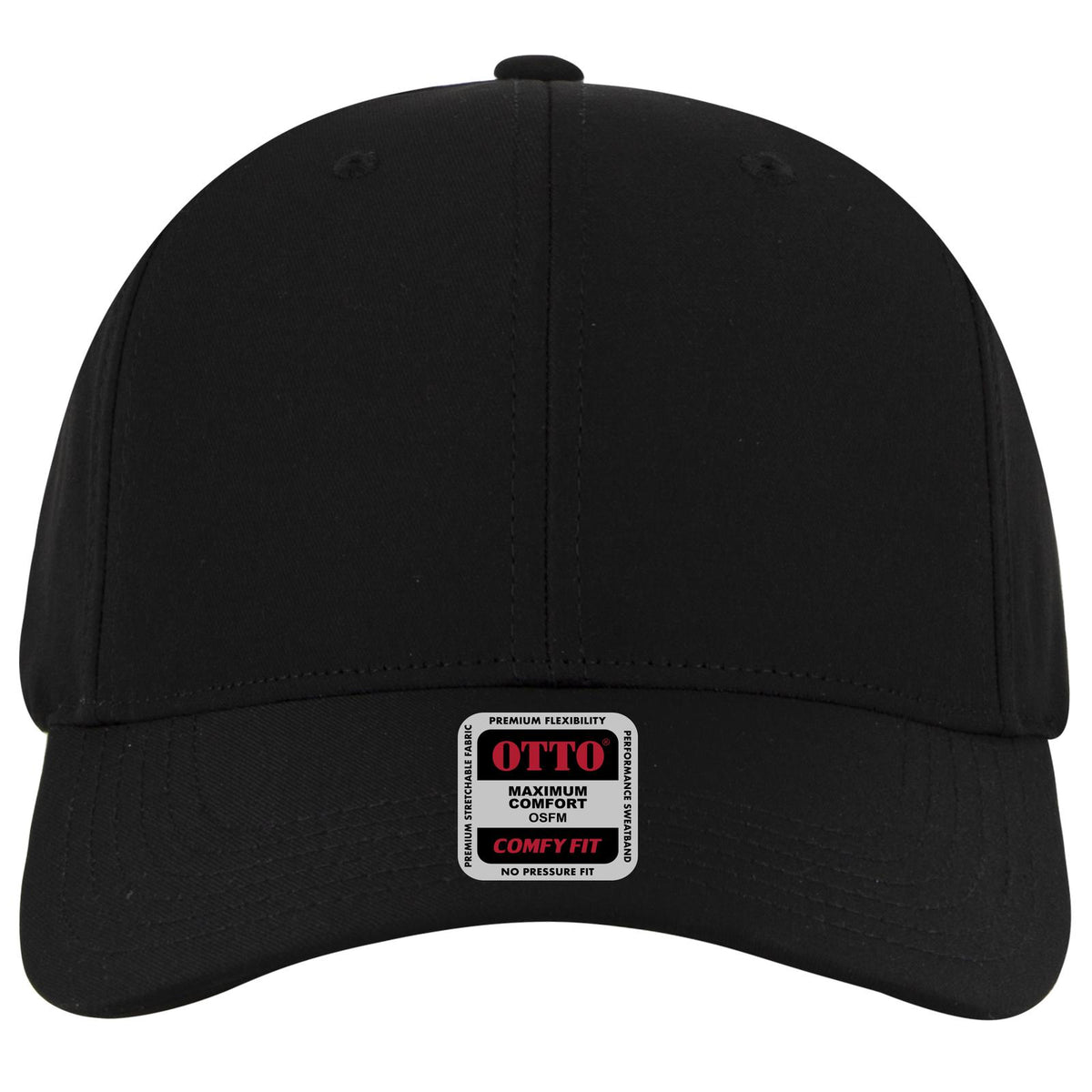 Front View of 003 - Black OTTO CAP "OTTO COMFY FIT" 6 Panel Low Profile Baseball Cap