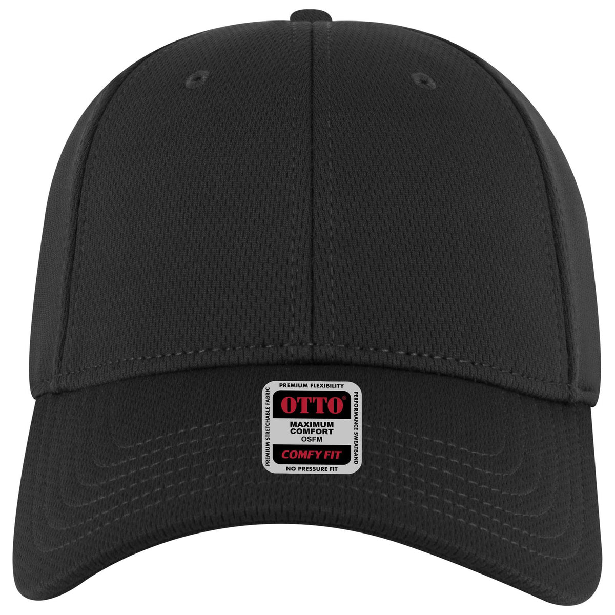 Front View of 003 - Black OTTO CAP "OTTO COMFY FIT" 6 Panel Low Profile Baseball Cap