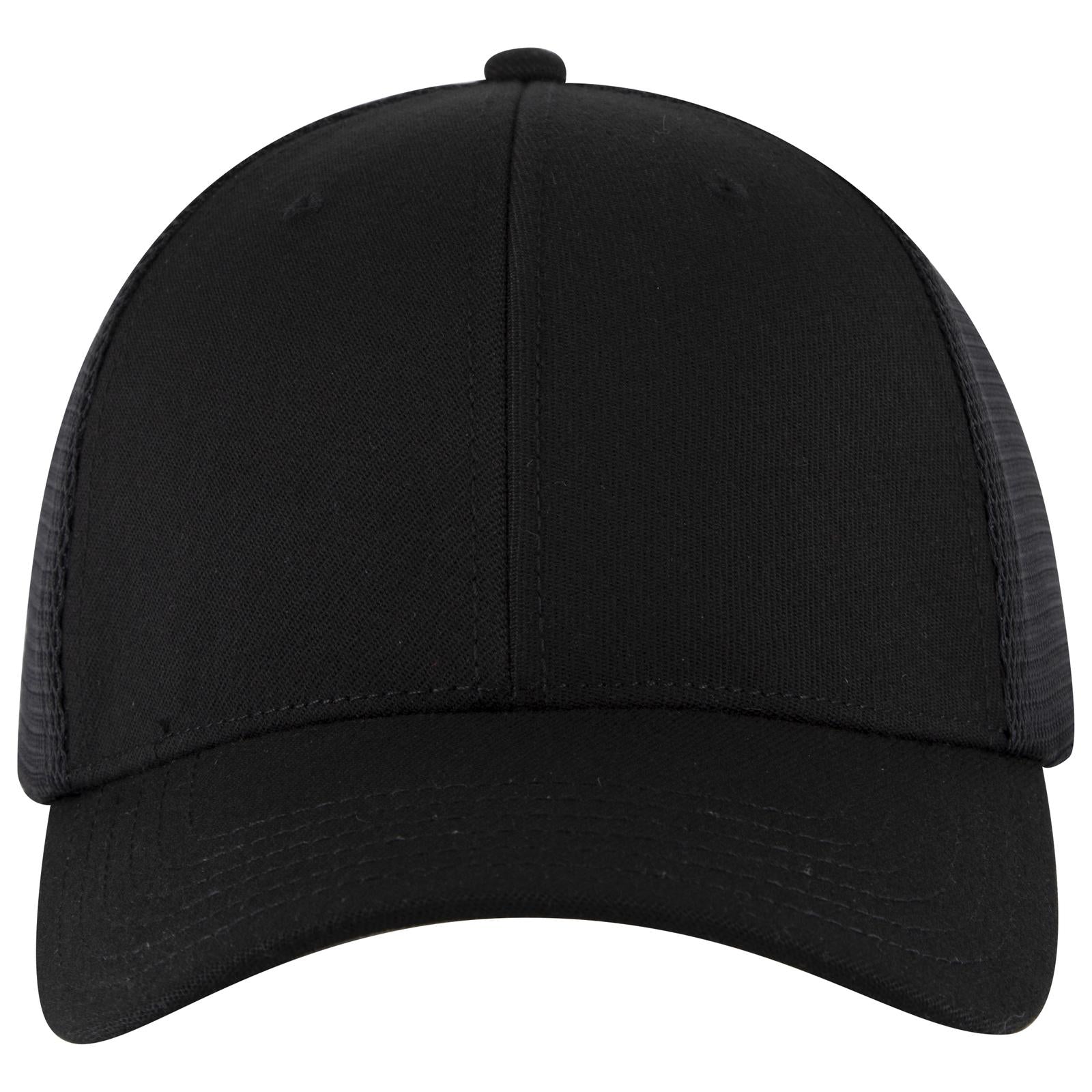 Right View of 003 - Black OTTO CAP "OTTO COMFY FIT" 6 Panel Low Profile Mesh Back Trucker Hat