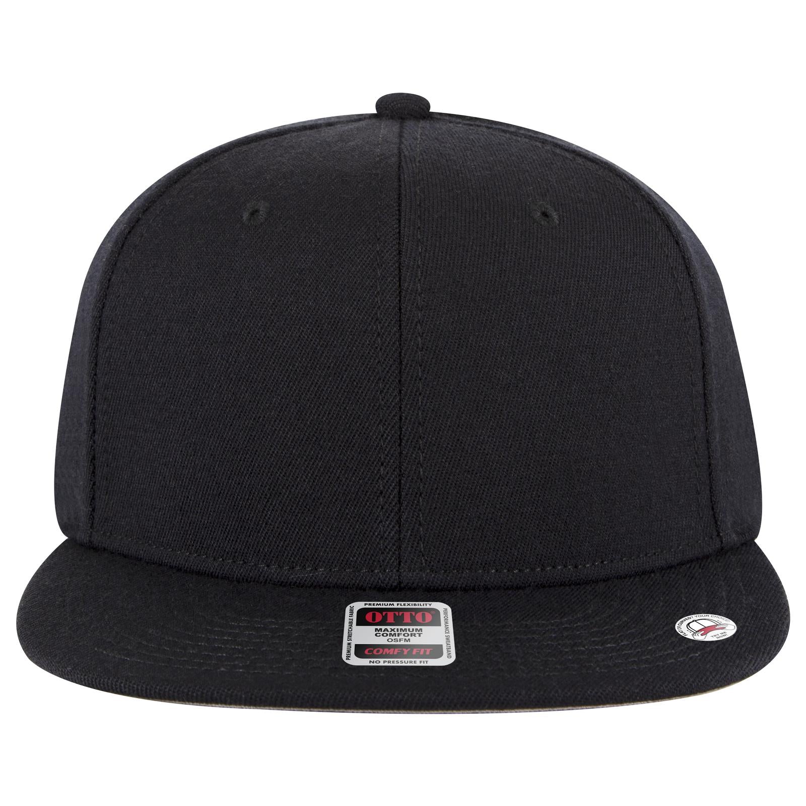 Right View of 003 - Black OTTO CAP "OTTO COMFY FIT" 6 Panel Pro Style Snapback Hat
