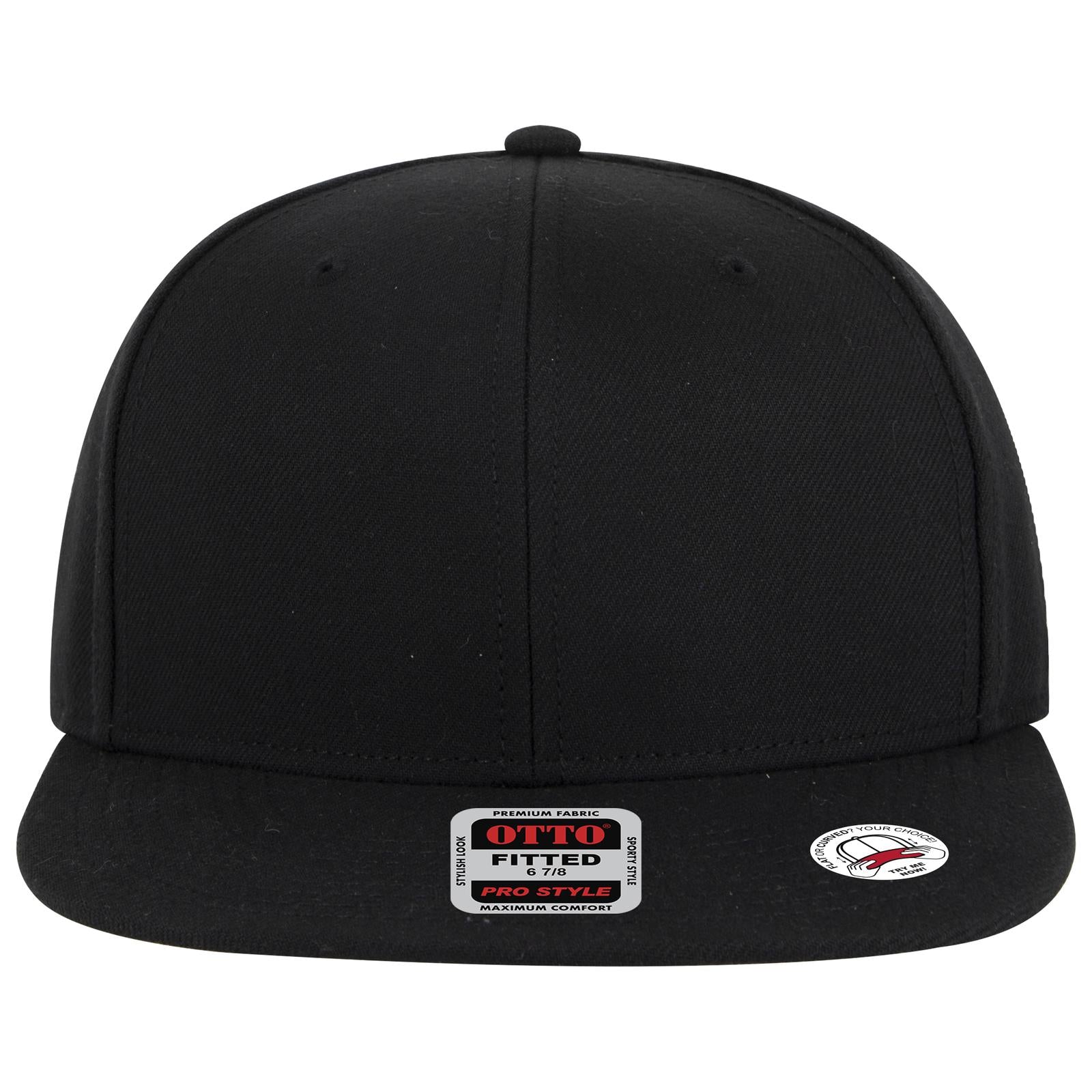 Right View of 003 - Black OTTO CAP “OTTO FIT” 6 Panel Pro Style Fitted Cap