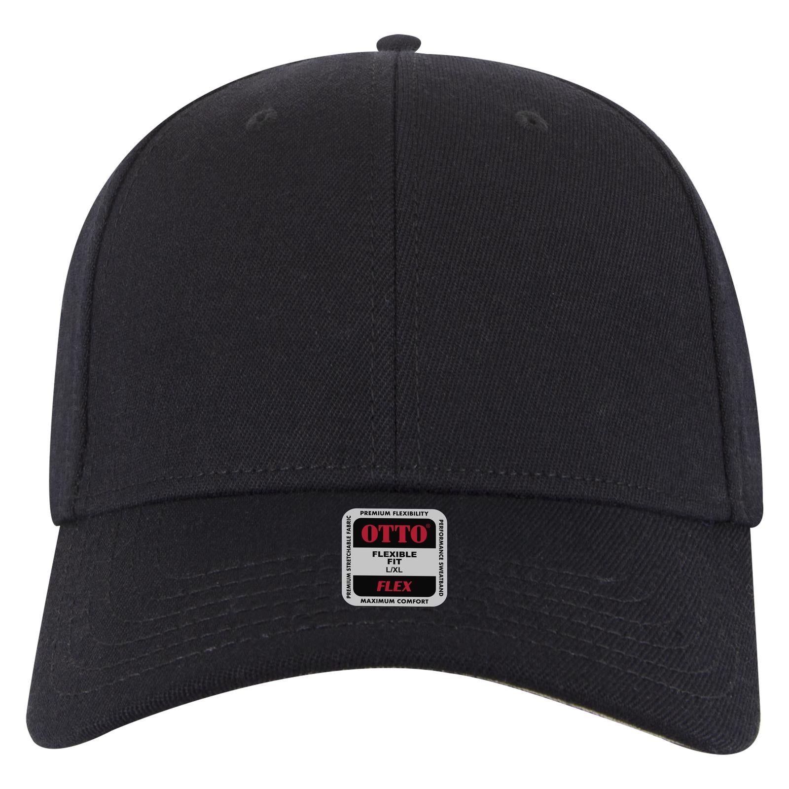 Right View of 003 - Black OTTO CAP "OTTO FLEX" Fitted 6 Panel Low Profile Baseball Cap